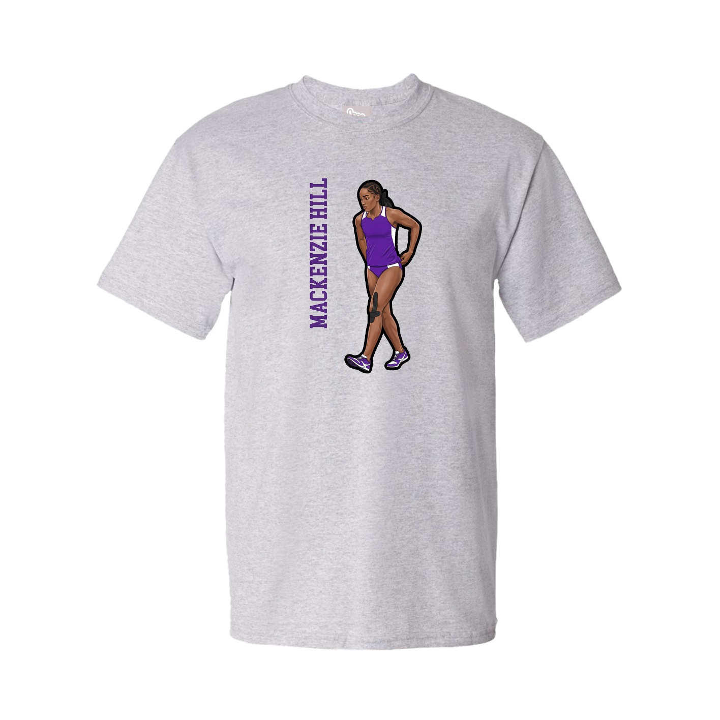 Youth Tee — Name Vertical in Grey
