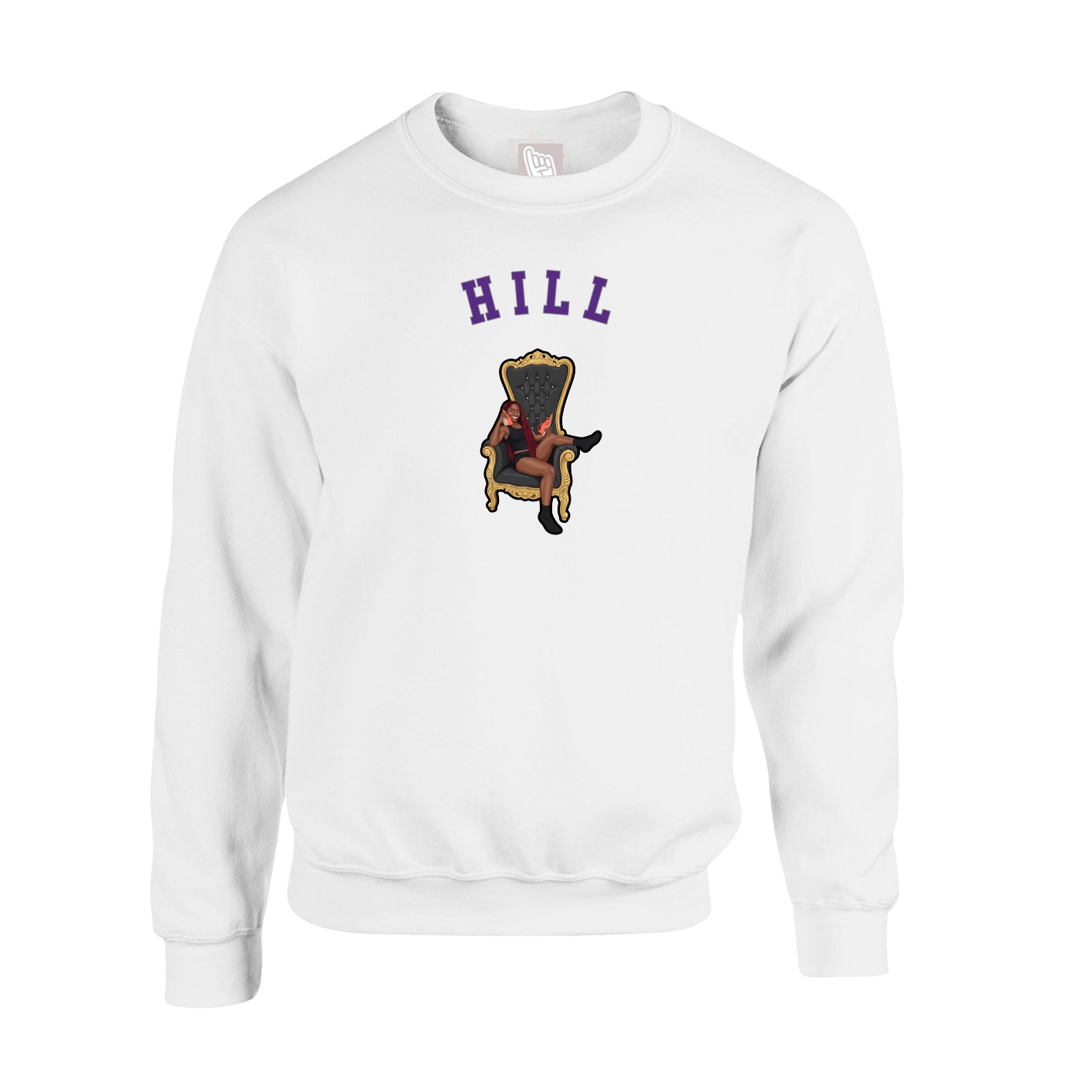 Fleece Crew — Shirsey Arch in White