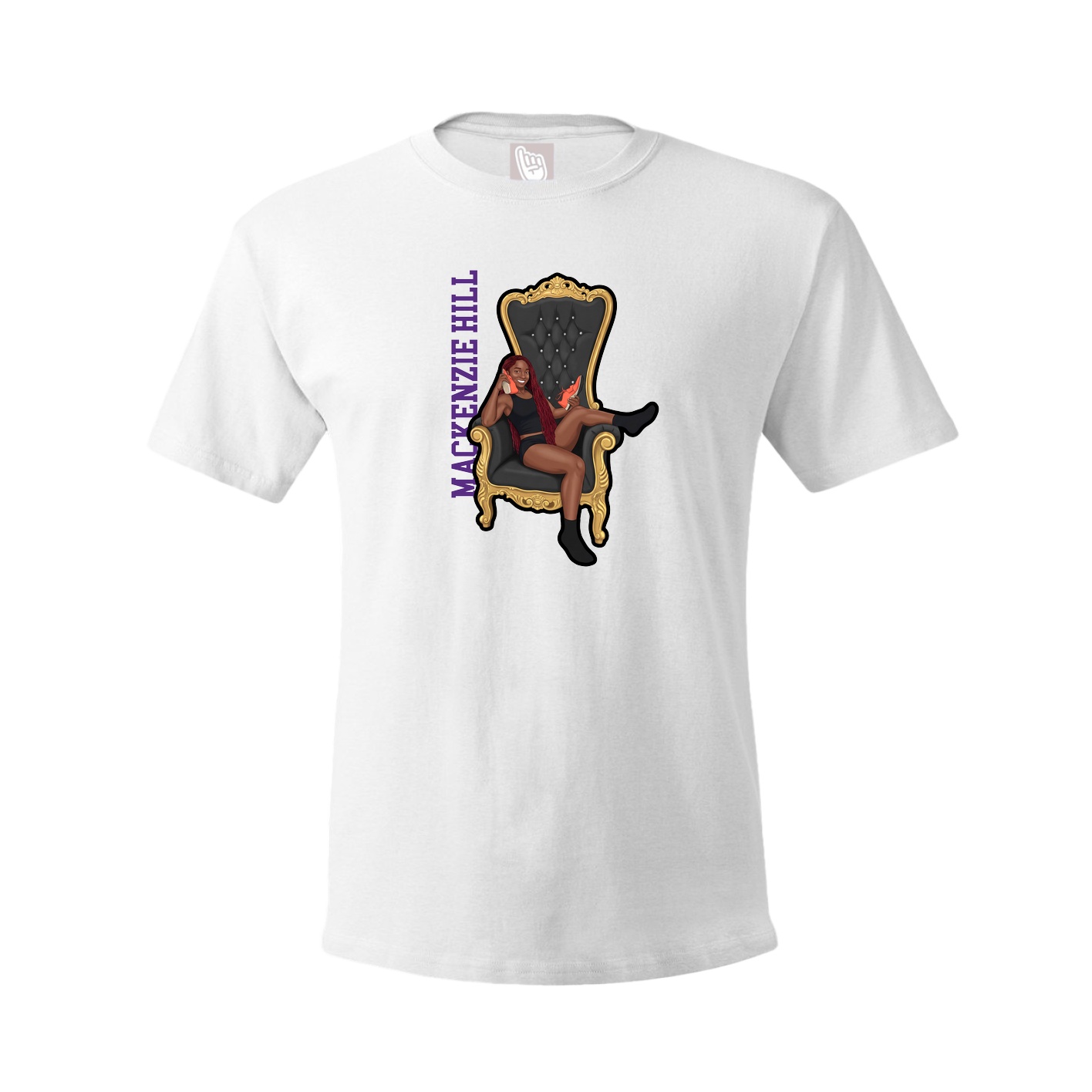 Tee — Name Vertical in White