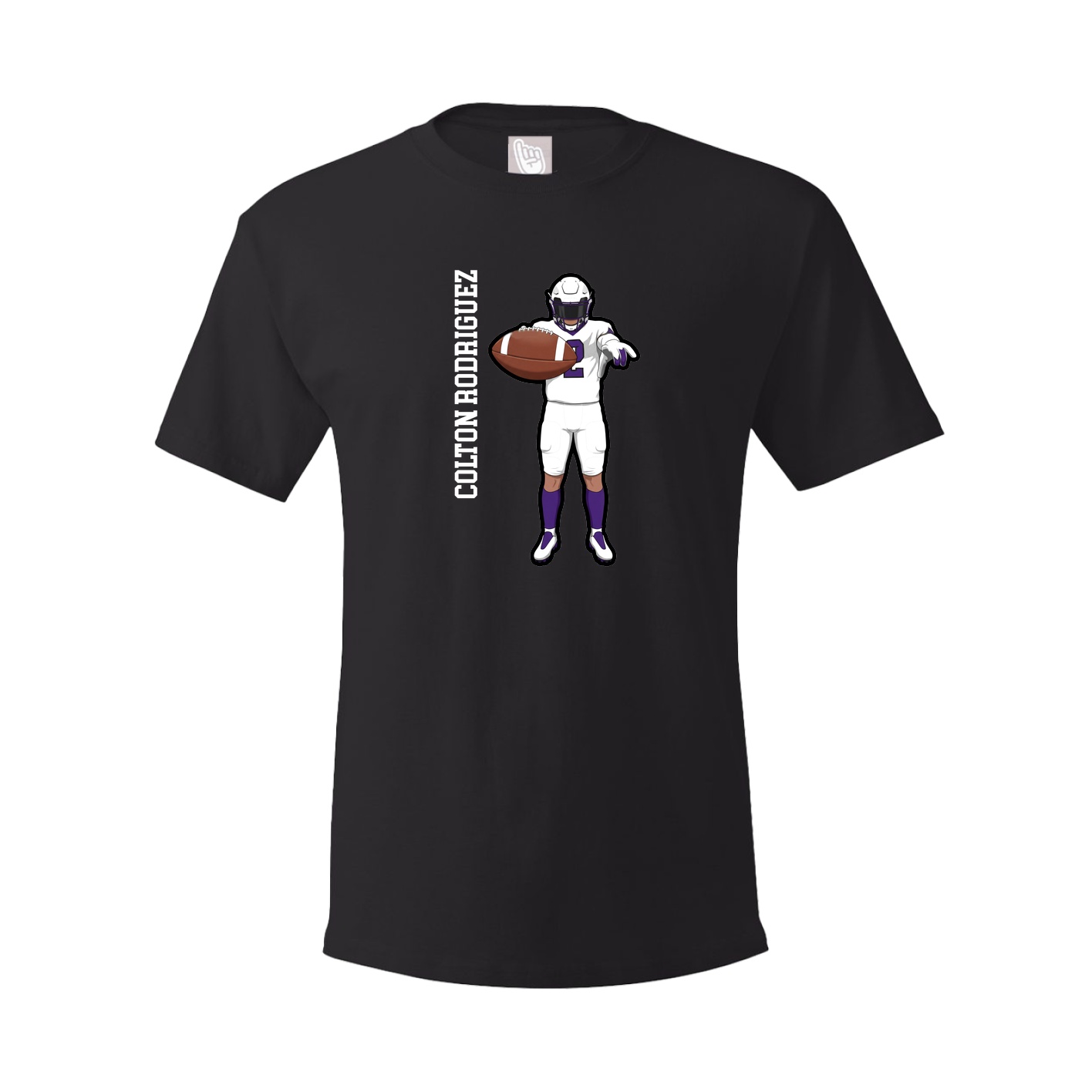 Youth Tee — Name Vertical in Black