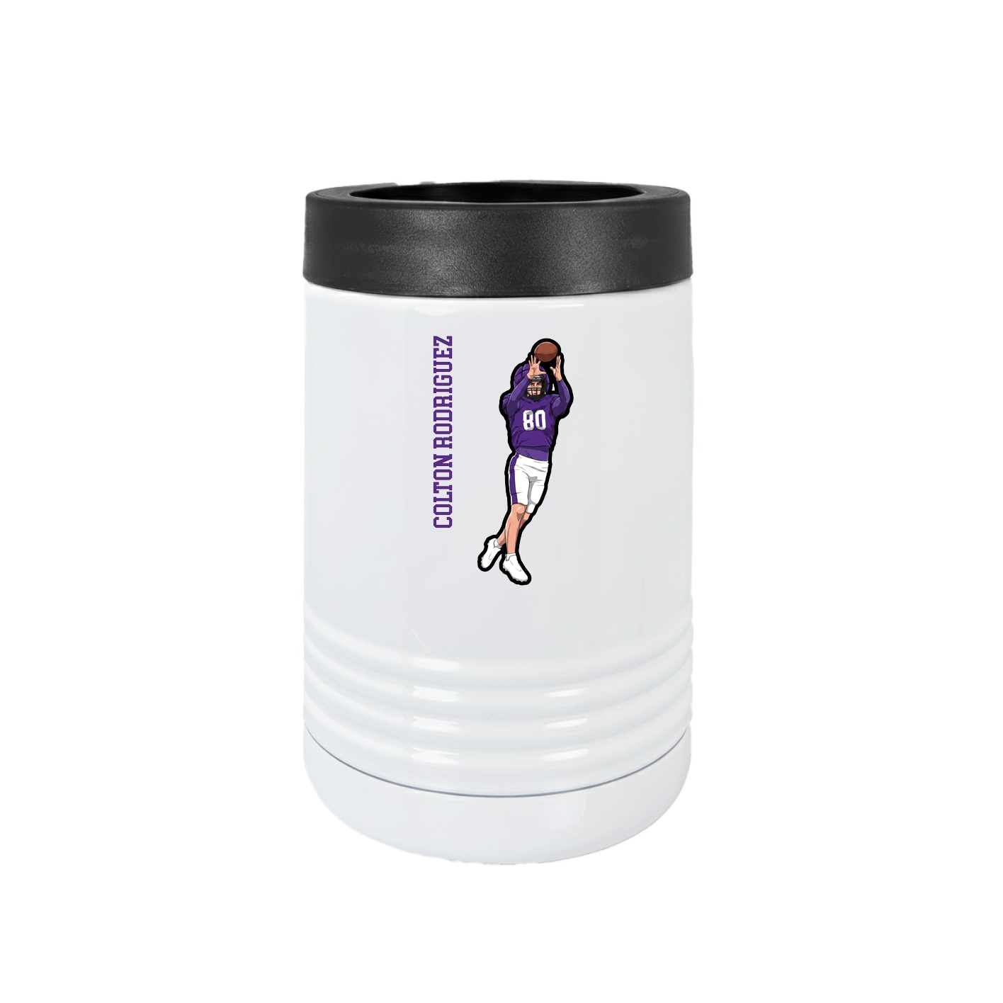 Beverage Holder — Name Vertical in White