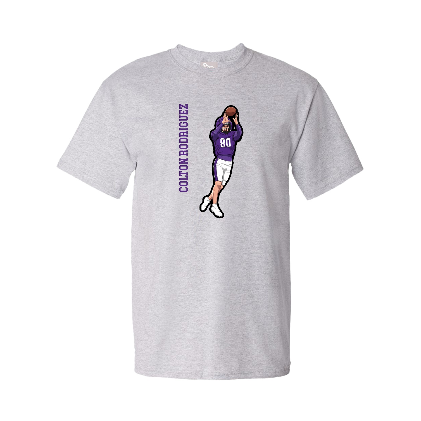 Tee — Name Vertical in Grey
