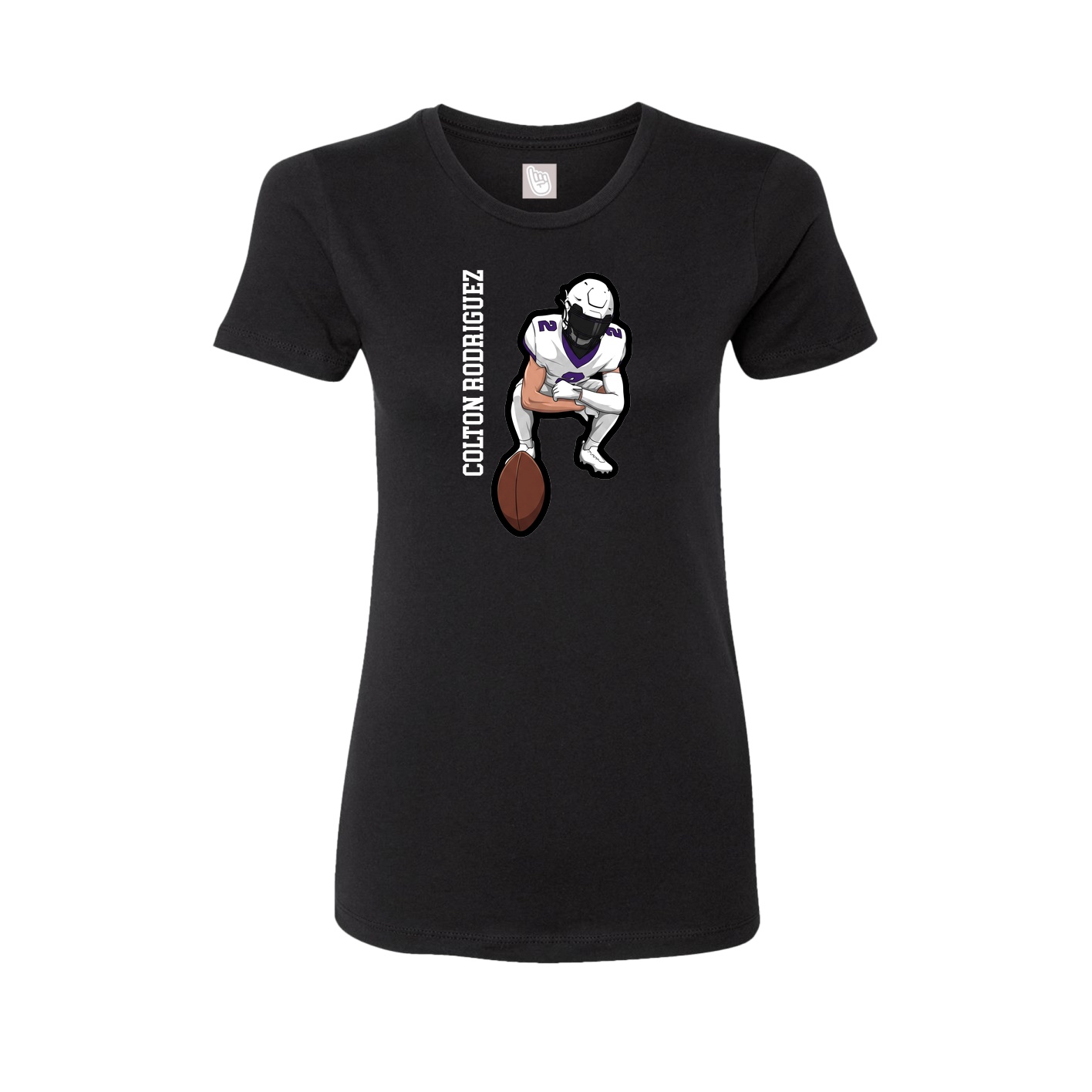 Womens Tee — Name Vertical in Black