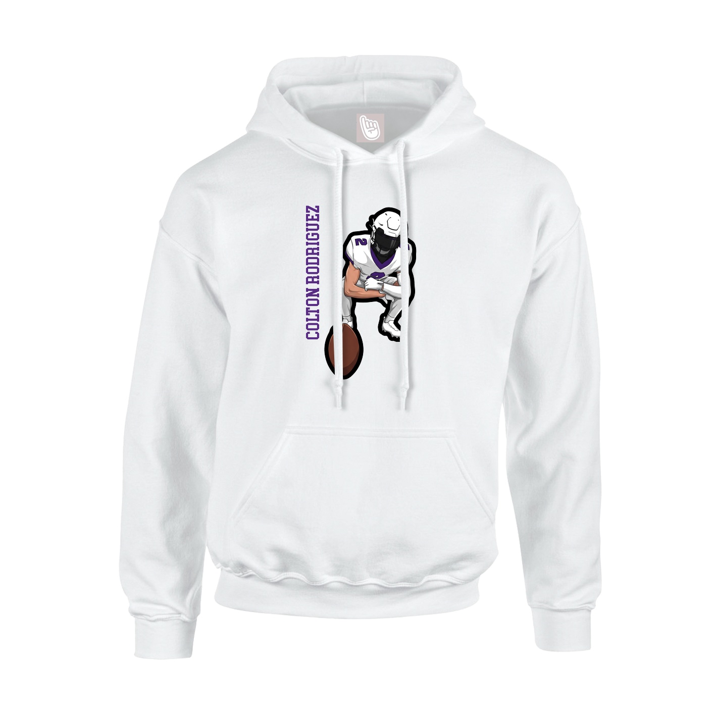Hoodie — Name Vertical in White