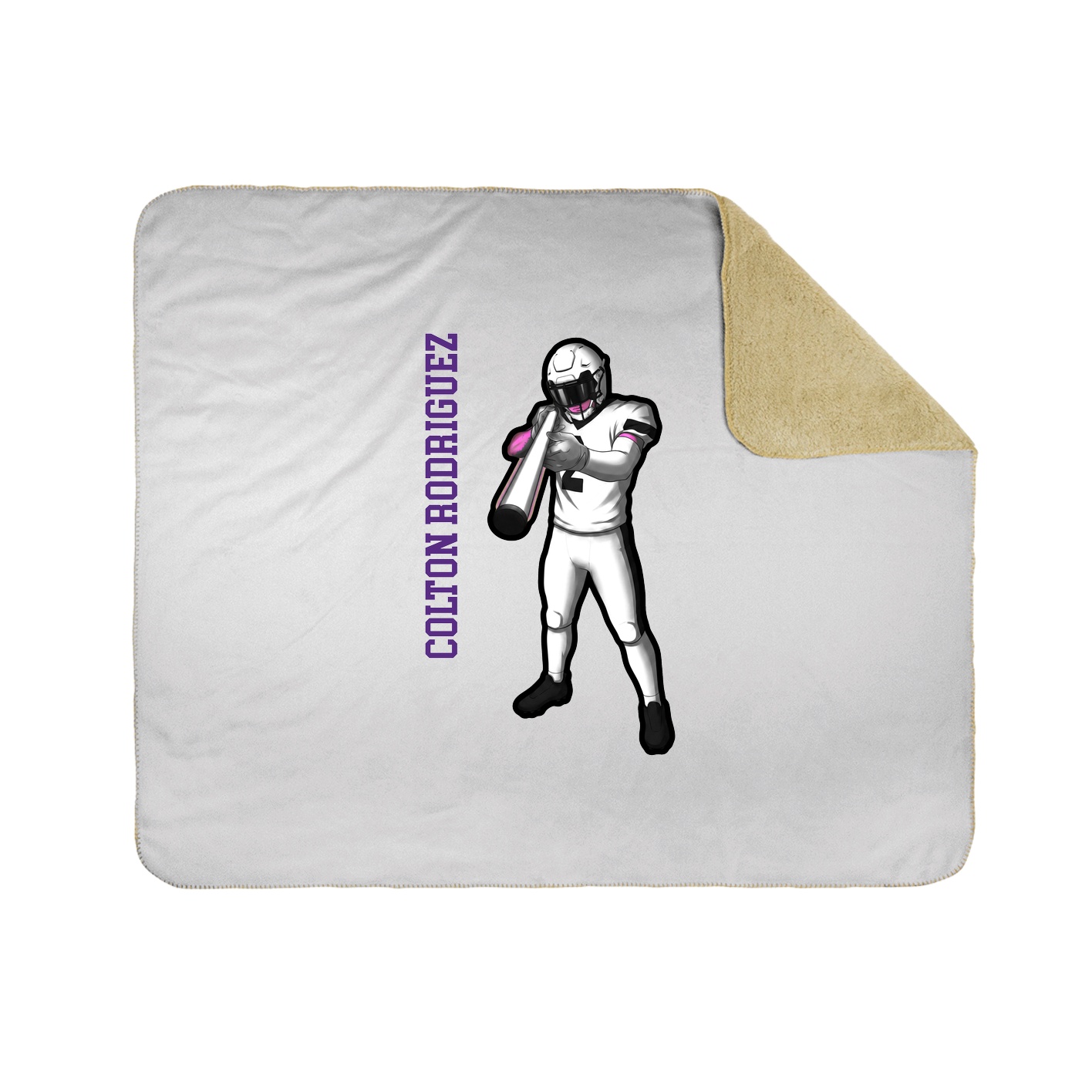 Throw Blanket — Name Vertical in White