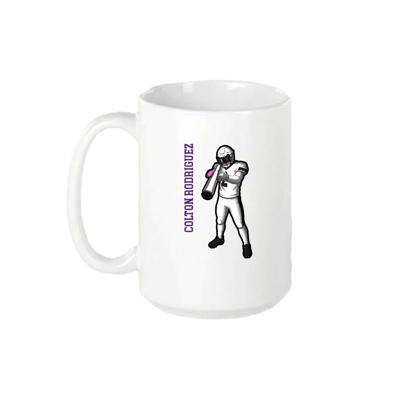 15oz Coffee Mug — Name Vertical in White