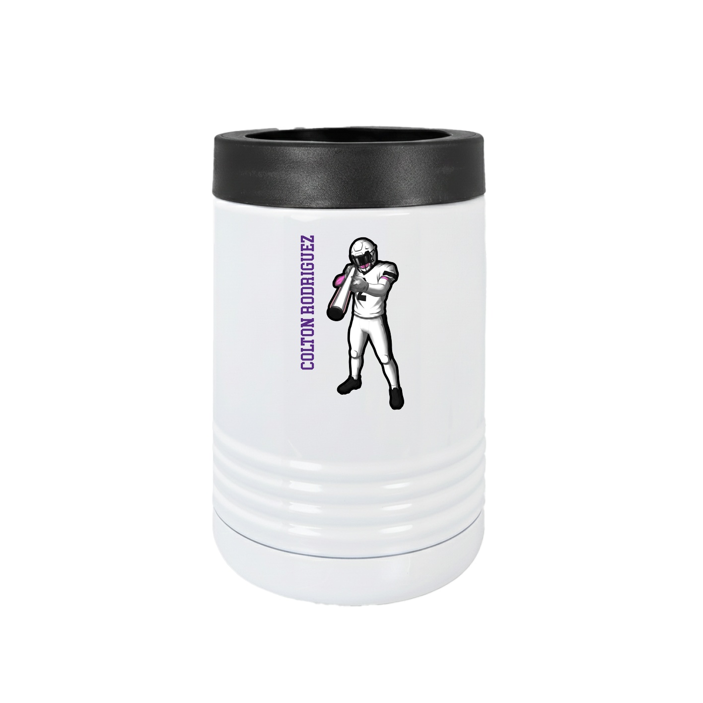 Beverage Holder — Name Vertical in White
