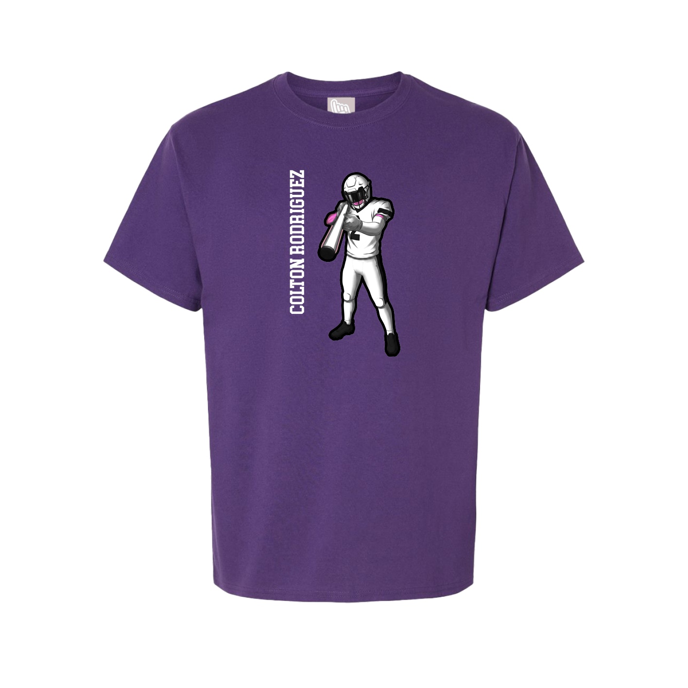 Youth Tee — Name Vertical in Purple