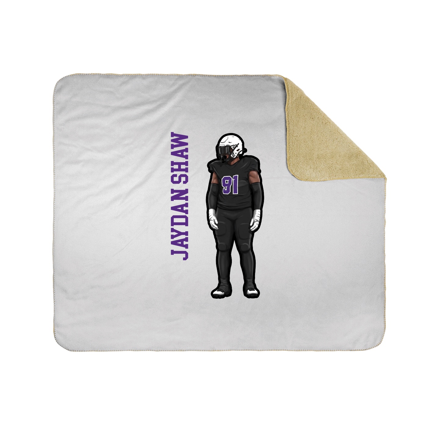 Throw Blanket — Name Vertical in White