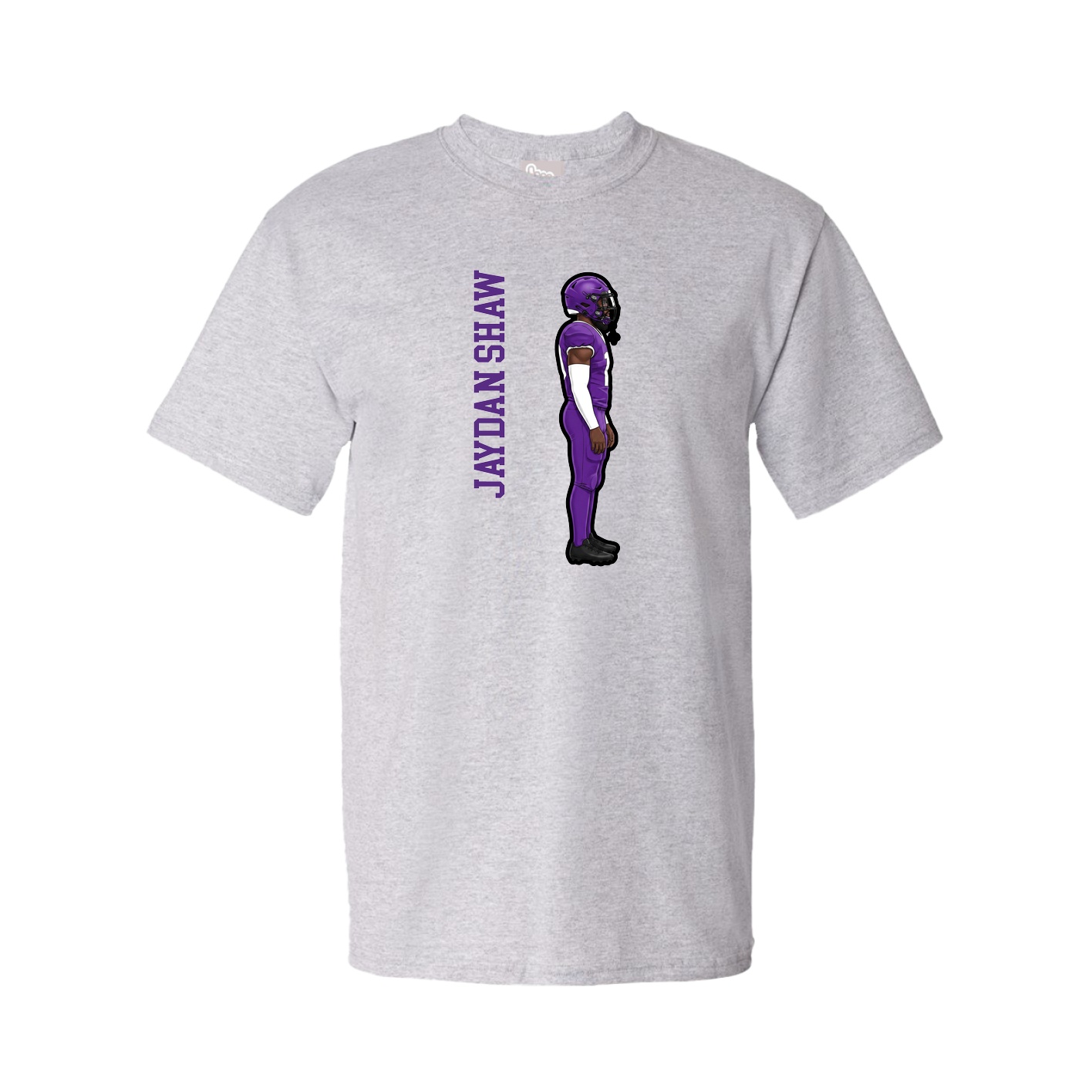 Tee — Name Vertical in Grey