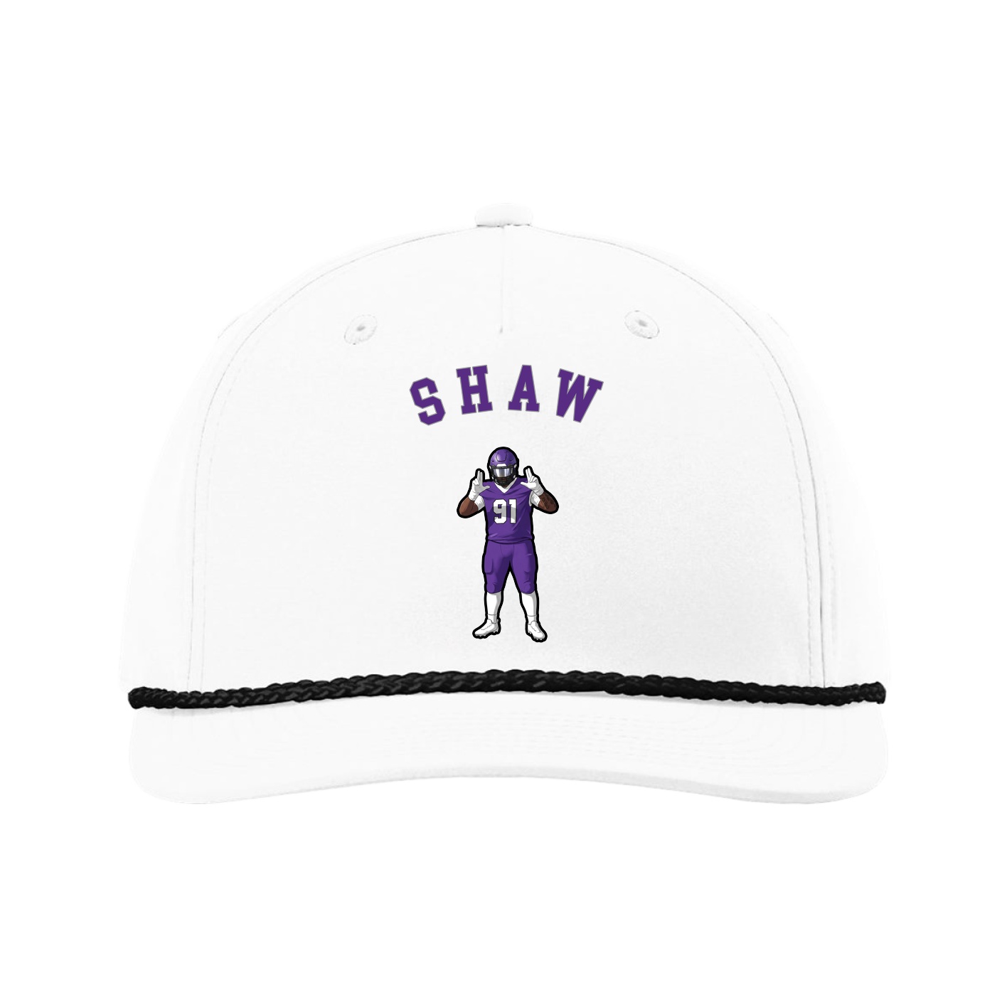 Five-Panel Classic Rope Cap — Shirsey Arch in White