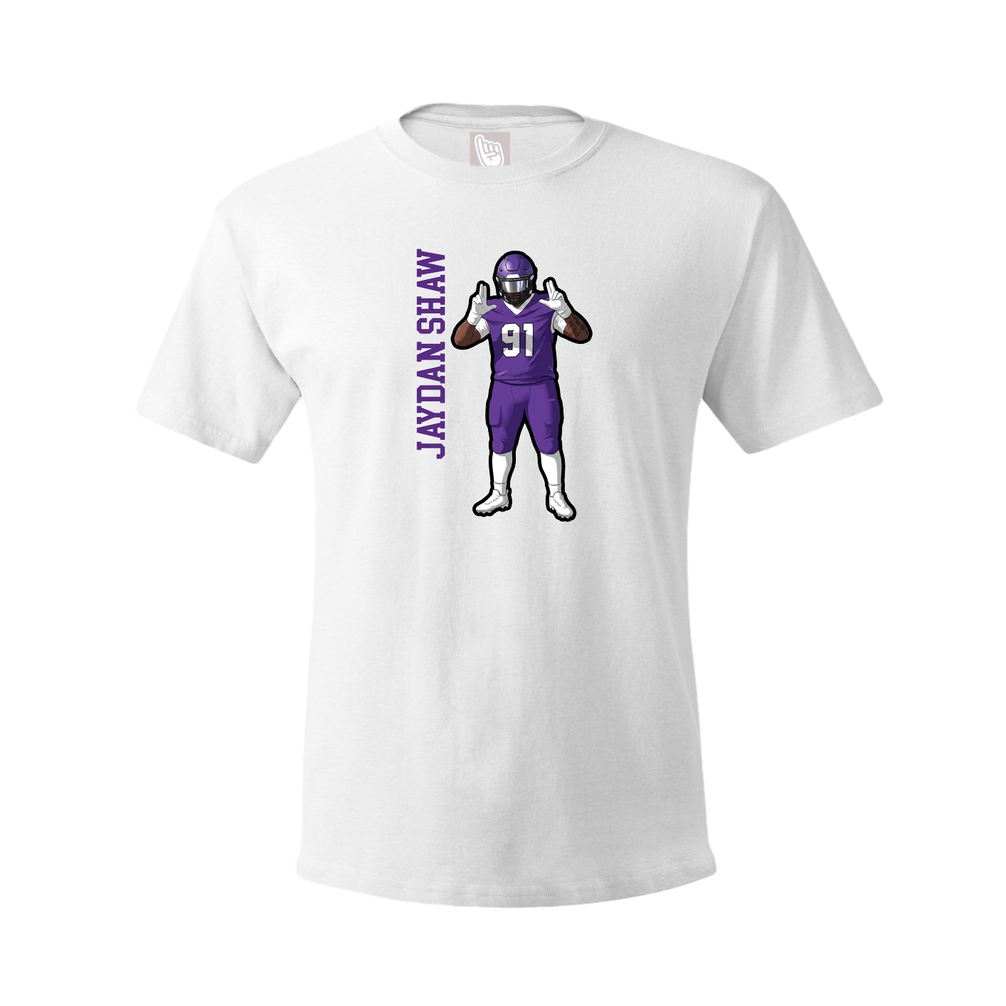Tee — Name Vertical in White