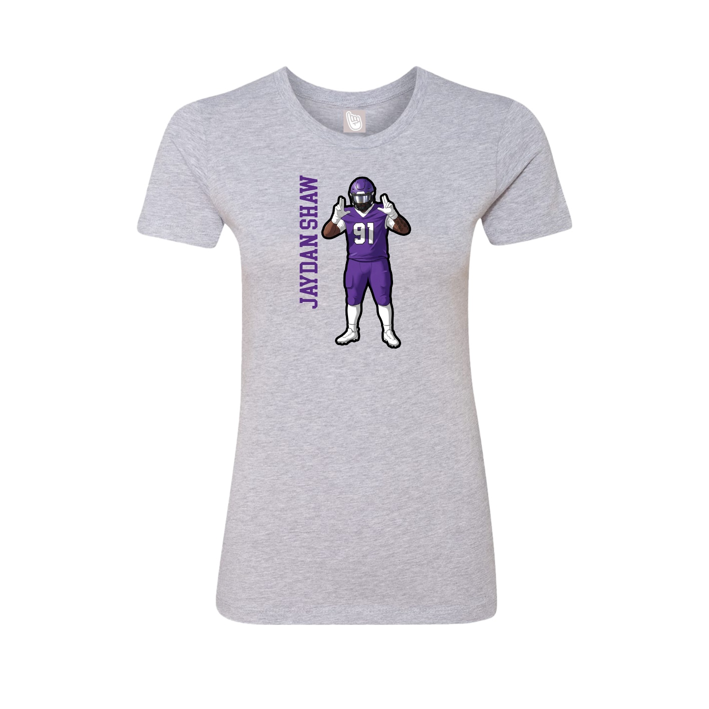 Womens Tee — Name Vertical in Grey