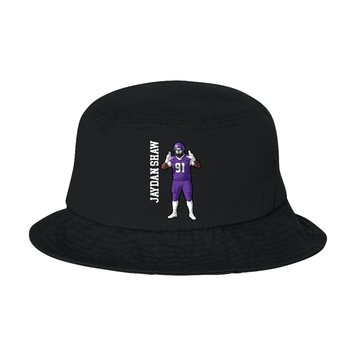 Bucket Cap — Name Vertical in Black