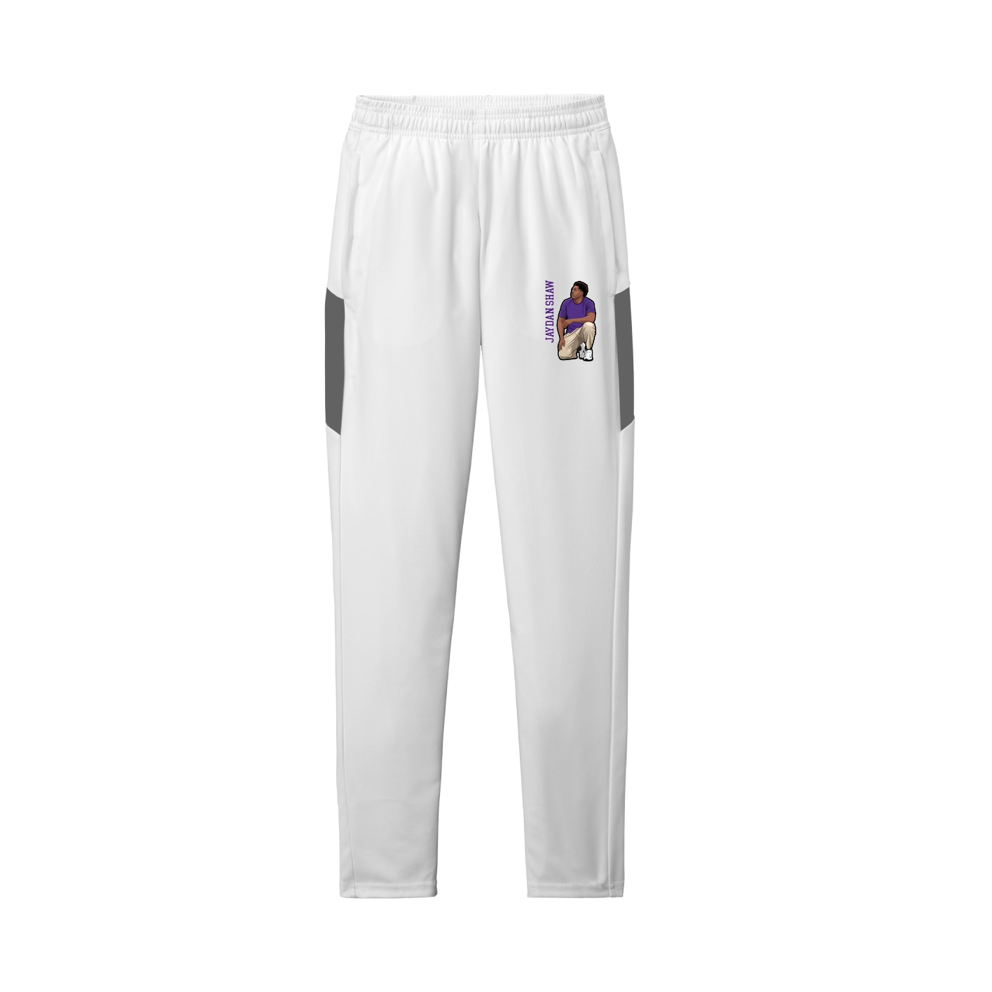 Team Travel Pant — Name Vertical in White/Grey