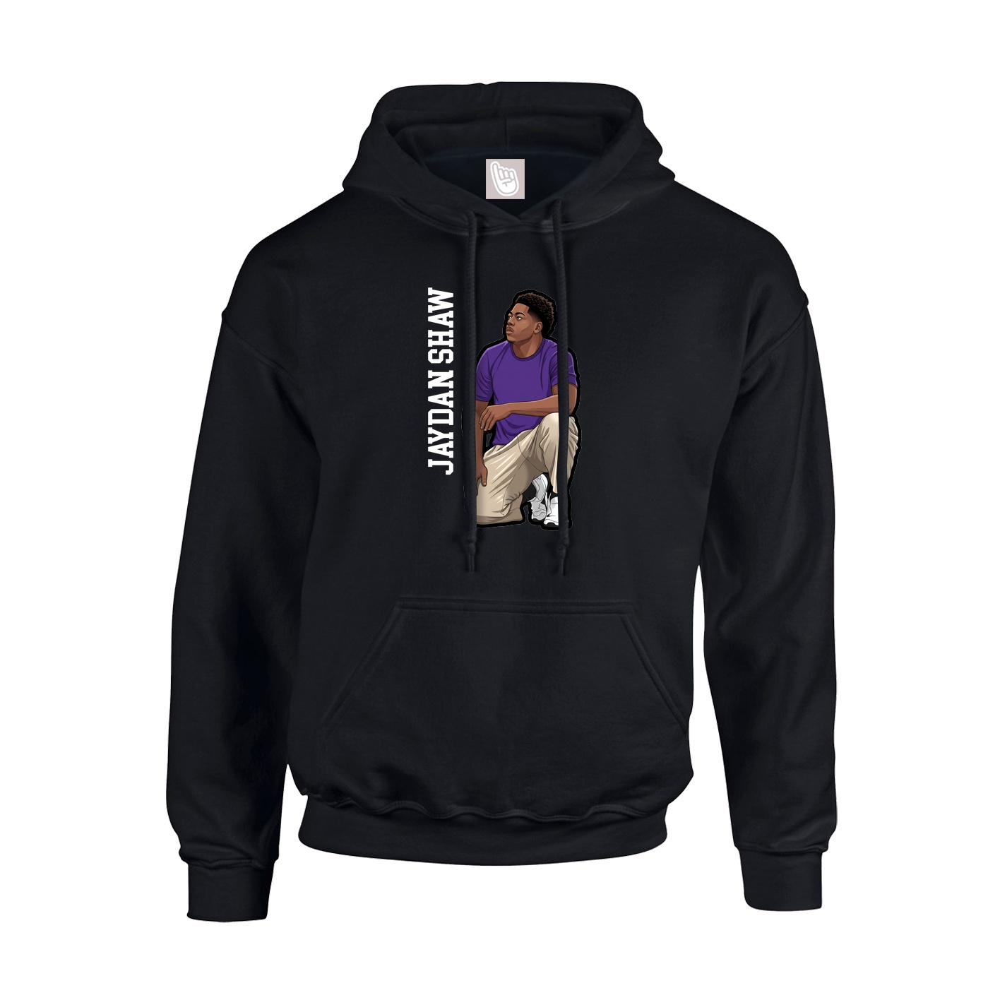 Hoodie — Name Vertical in Black