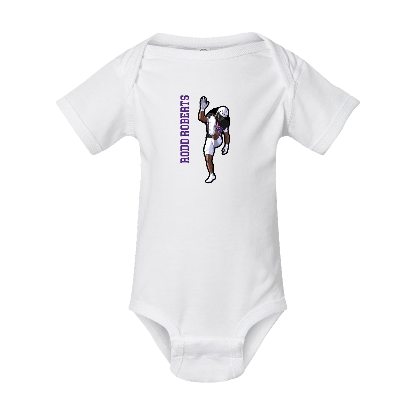 Baby Onesie — Name Vertical in White