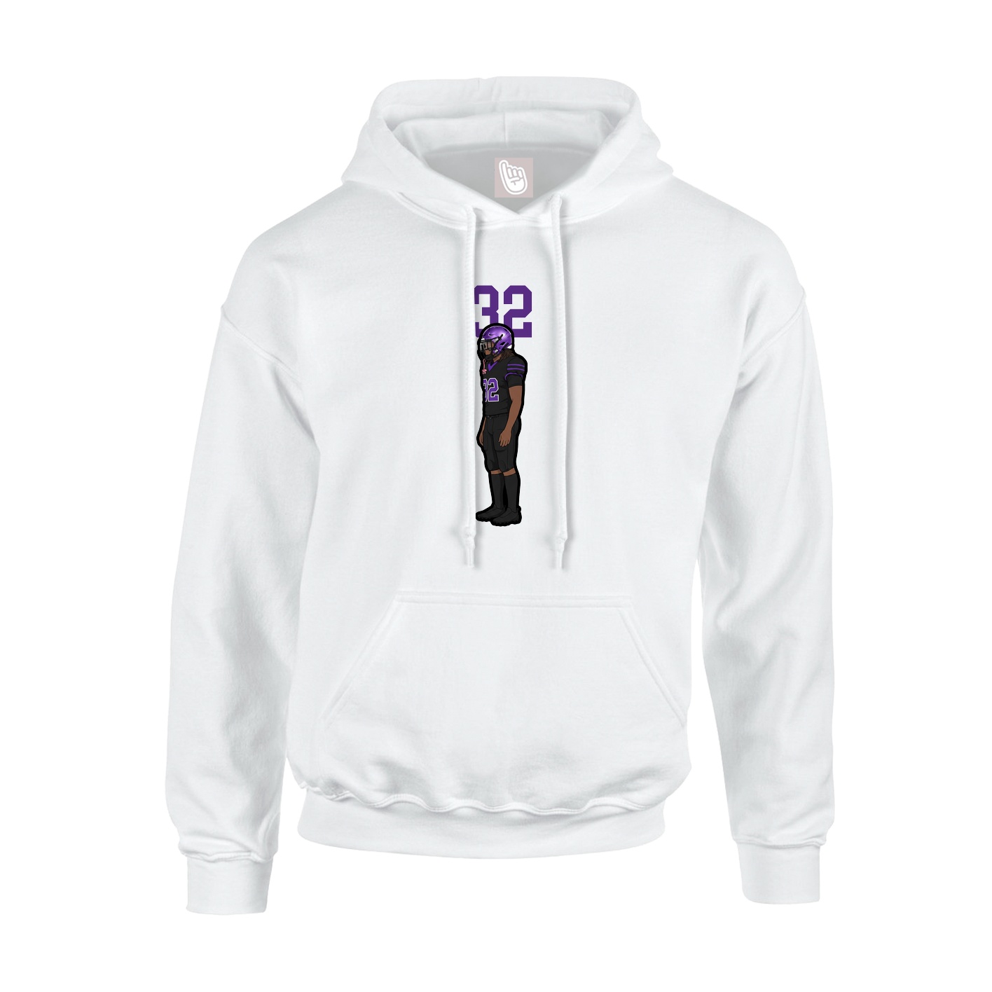 Youth Hoodie — Number Top in White