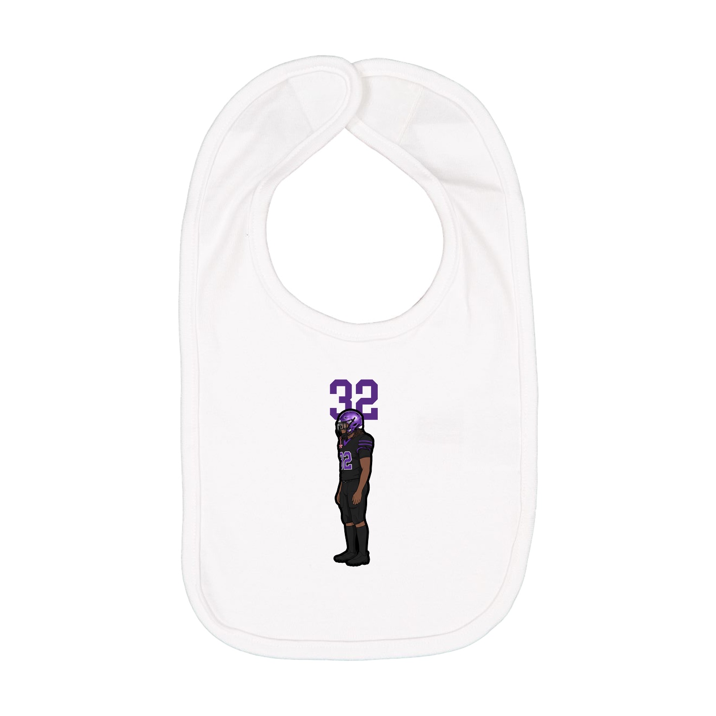 Infant Bib — Number Top in White