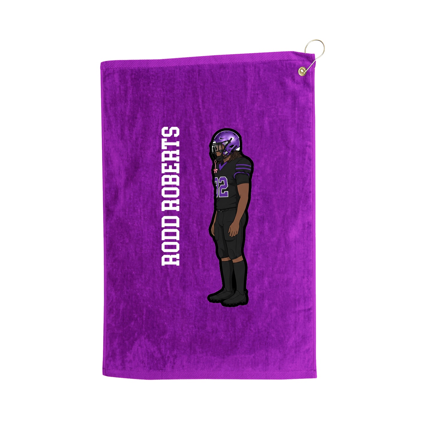 Golf Towel — Name Vertical in Purple