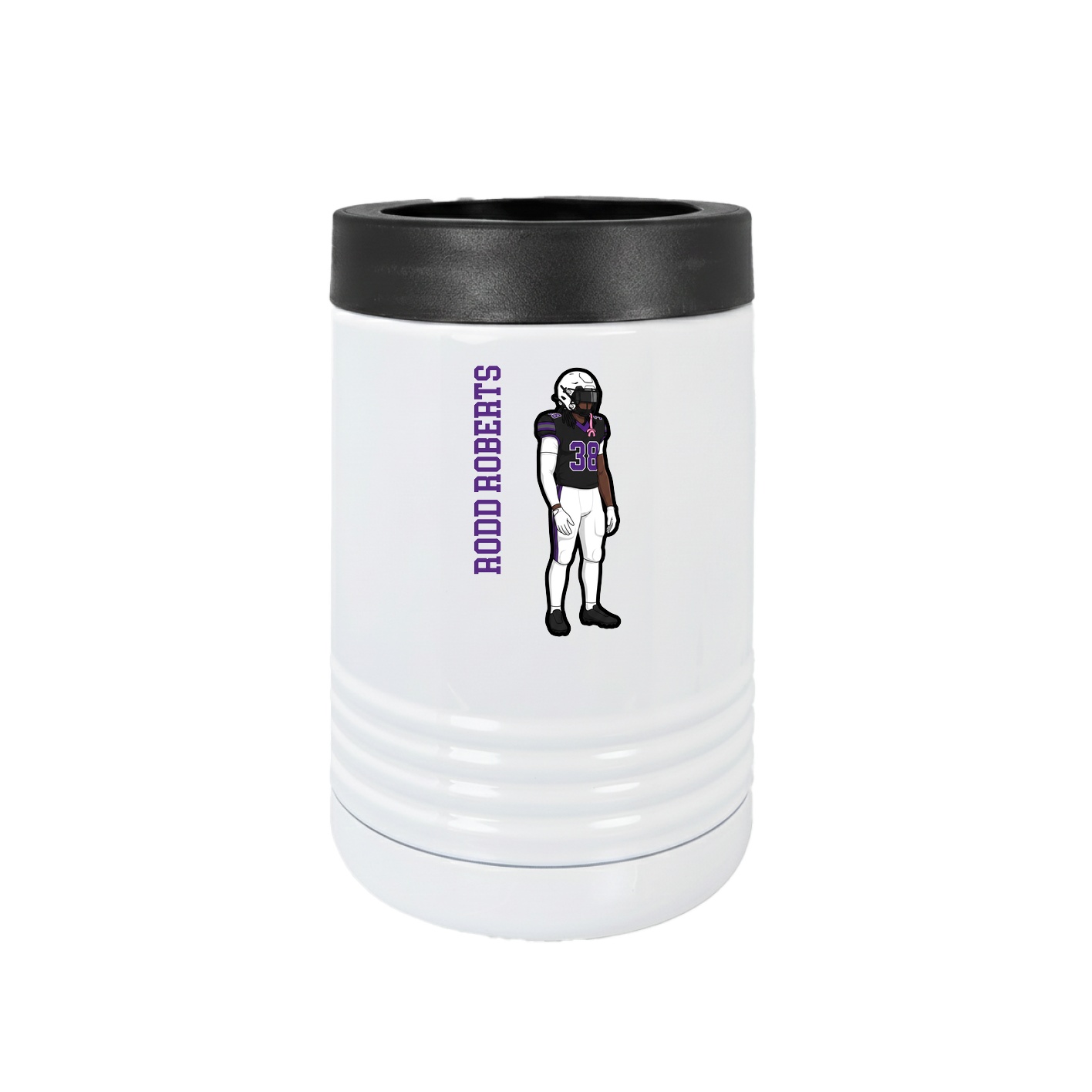 Beverage Holder — Name Vertical in White