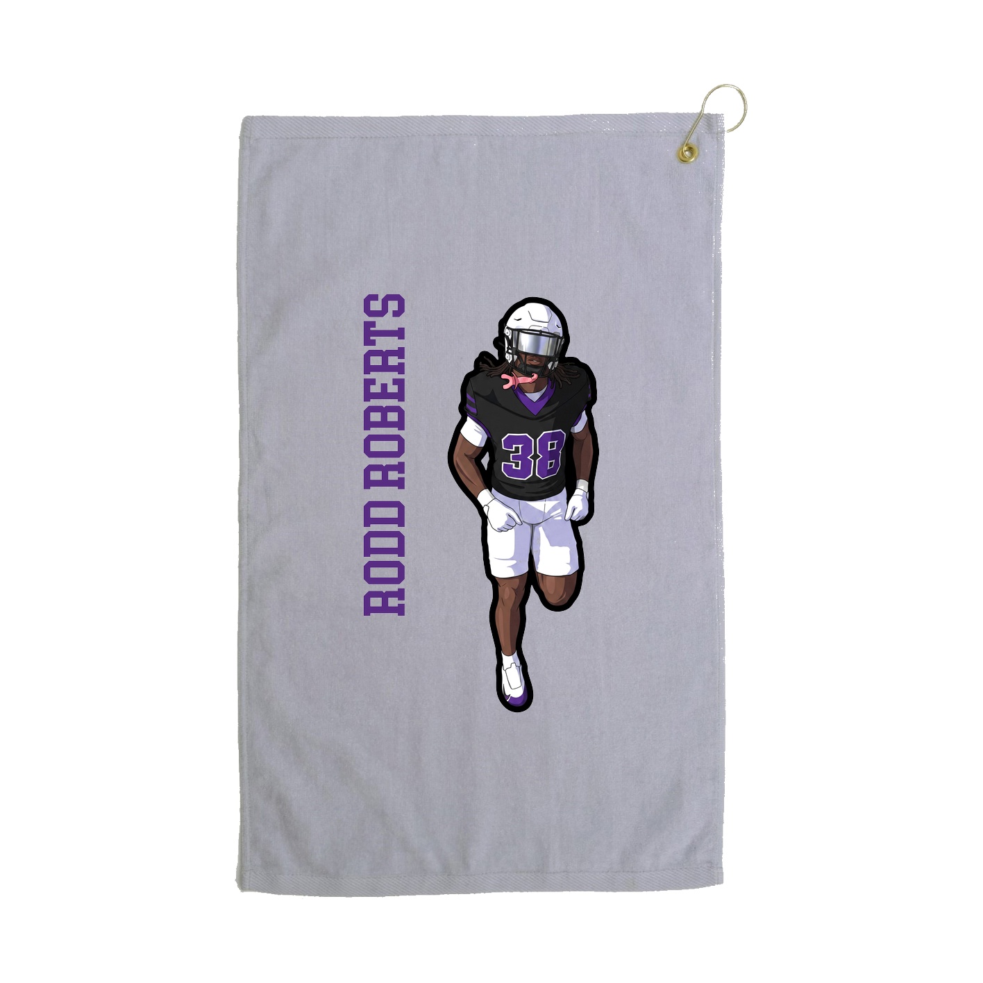 Golf Towel — Name Vertical in Grey
