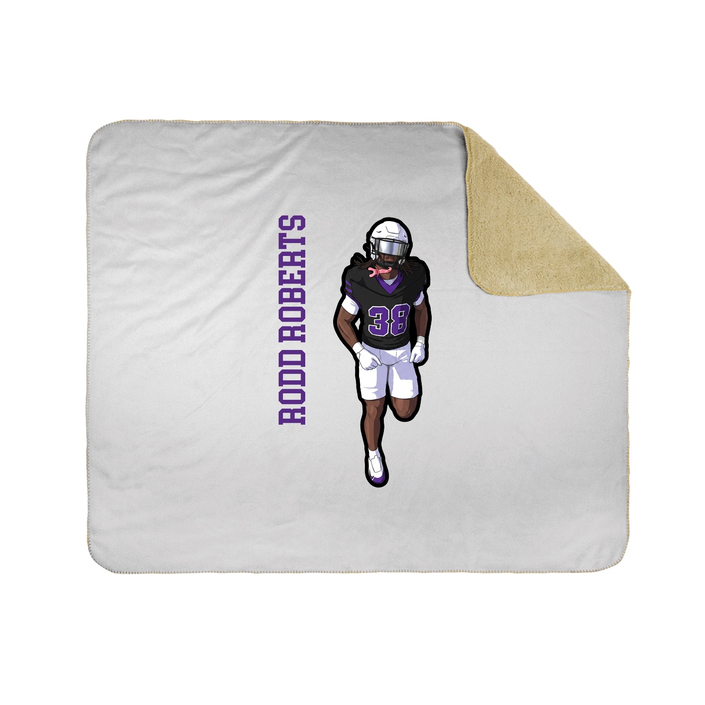 Throw Blanket — Name Vertical in White