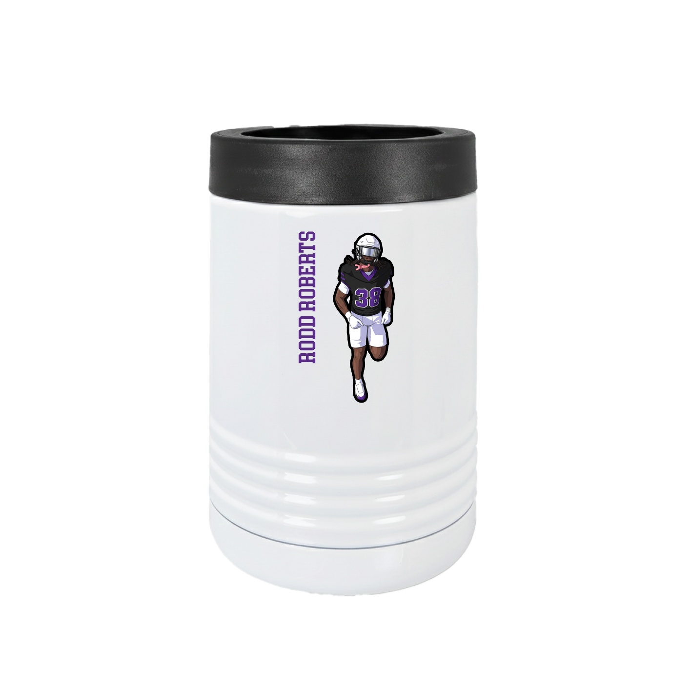 Beverage Holder — Name Vertical in White