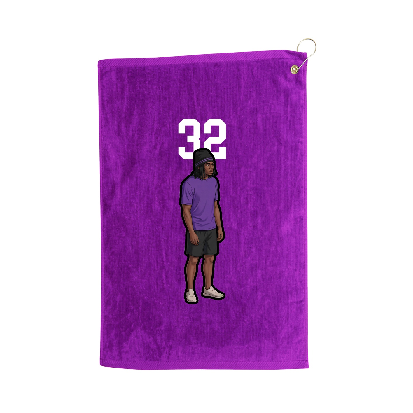 Golf Towel — Number Top in Purple