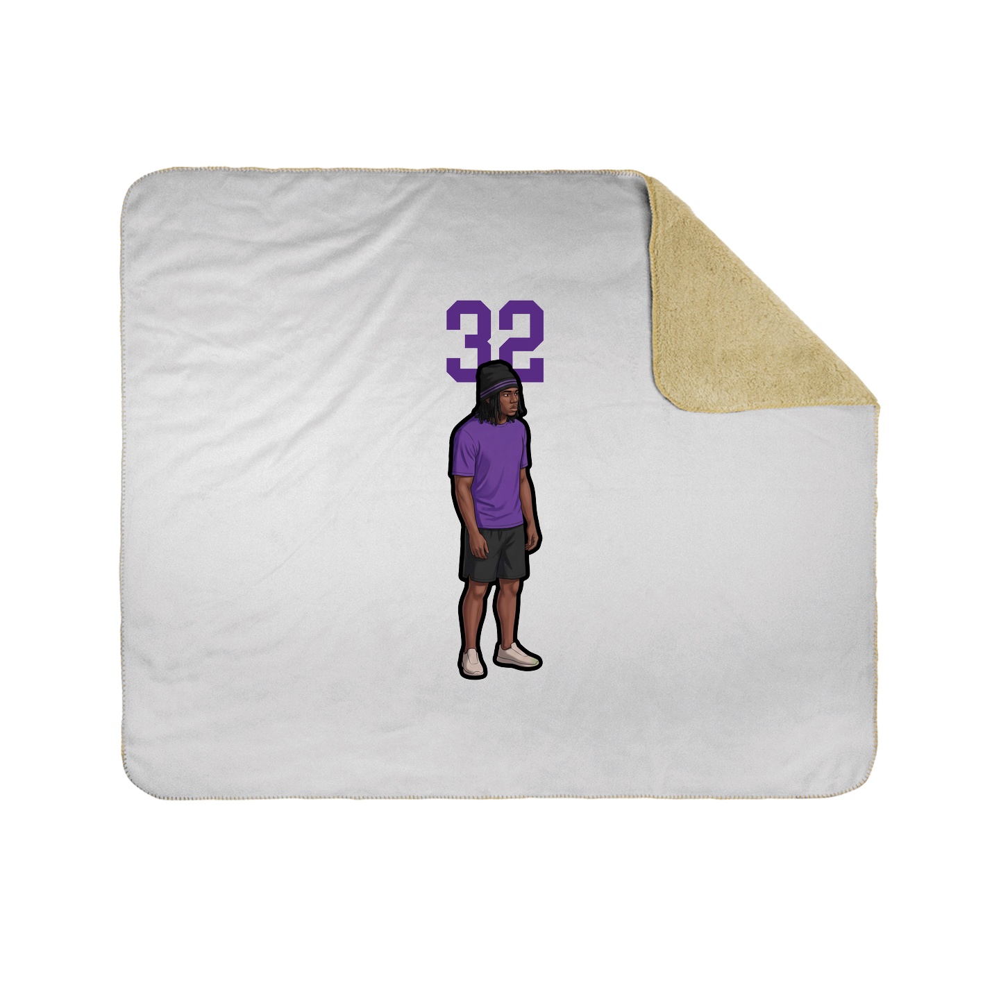 Throw Blanket — Number Top in White
