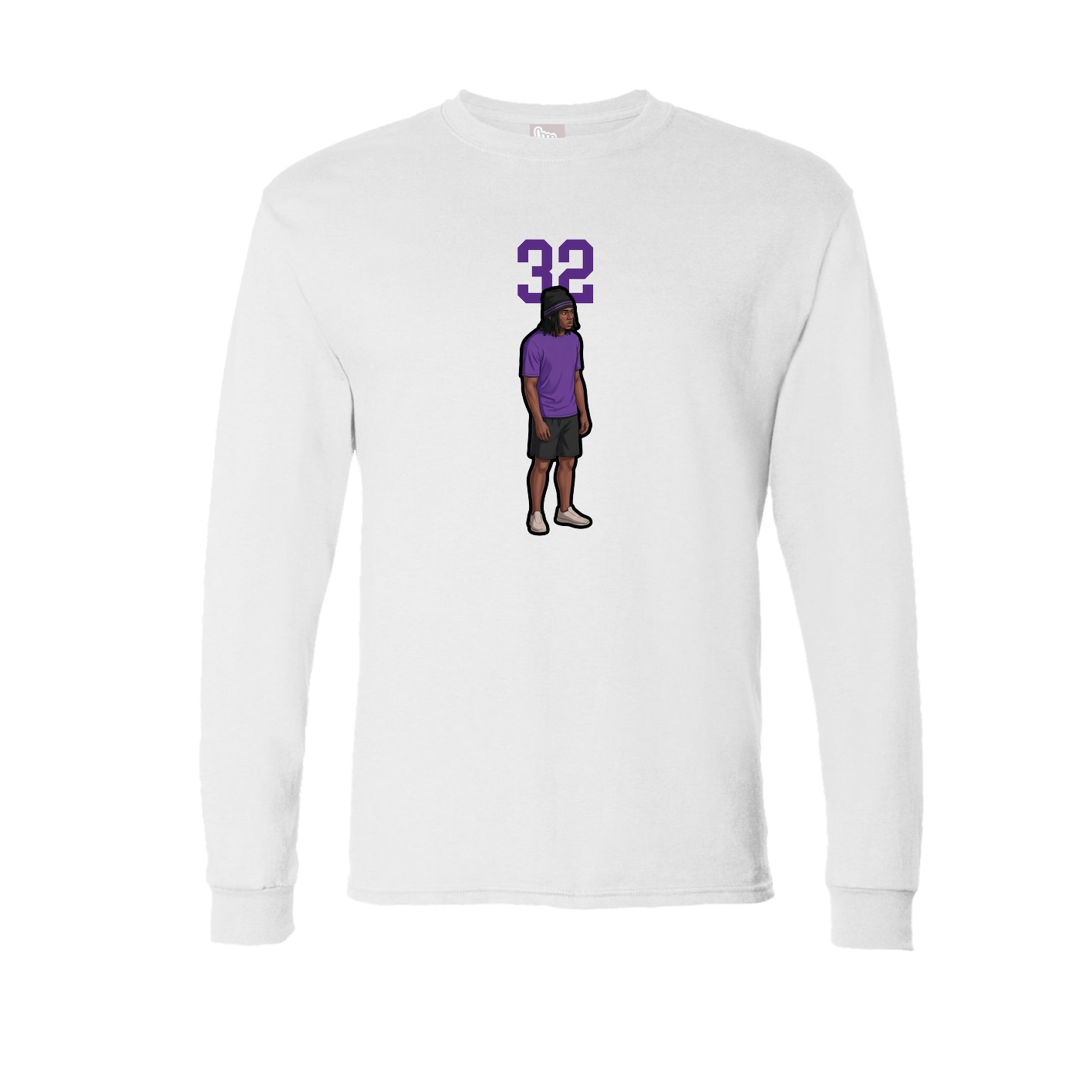 Long Sleeve Tee — Number Top in White