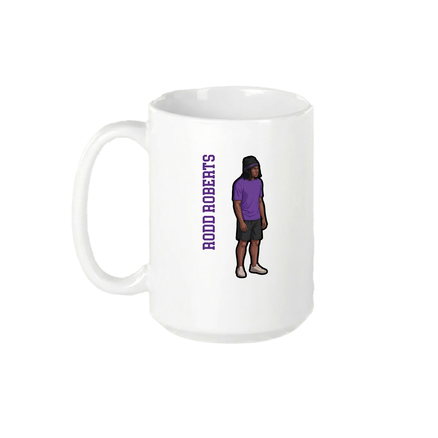 15oz Coffee Mug — Name Vertical in White