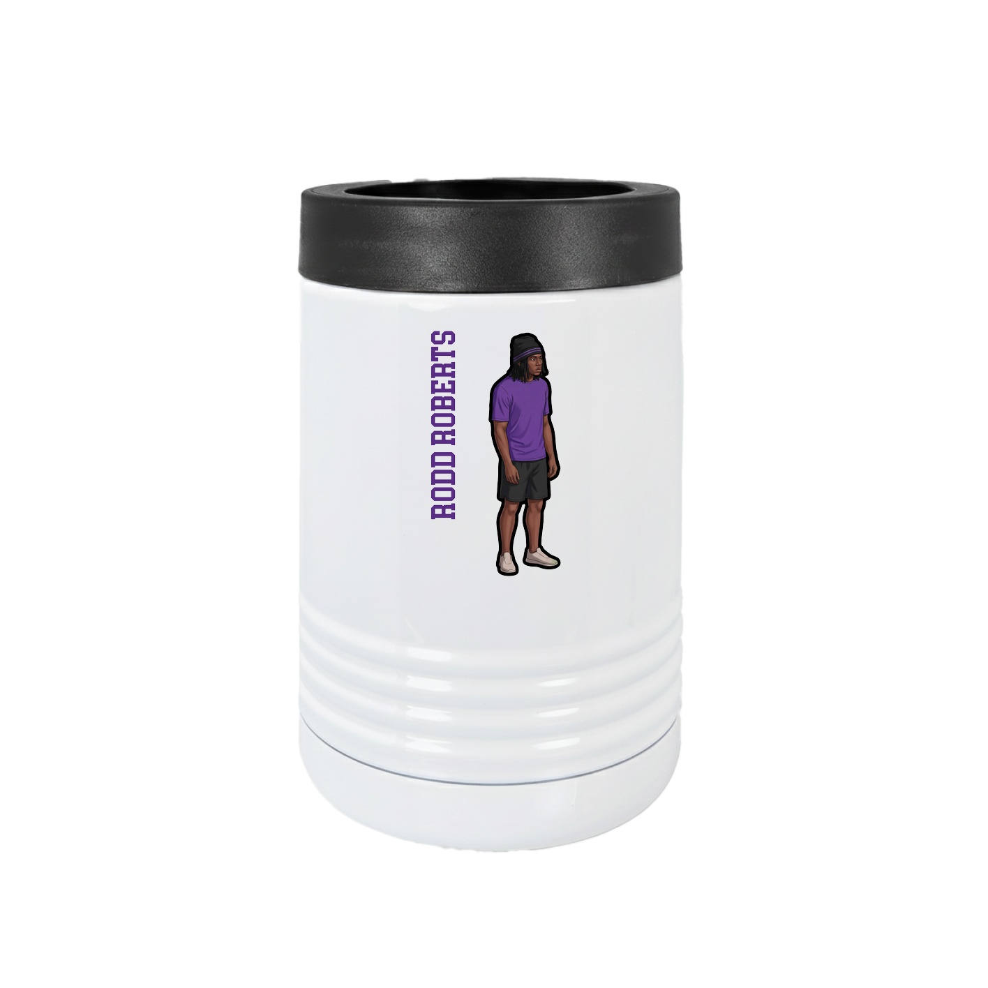 Beverage Holder — Name Vertical in White
