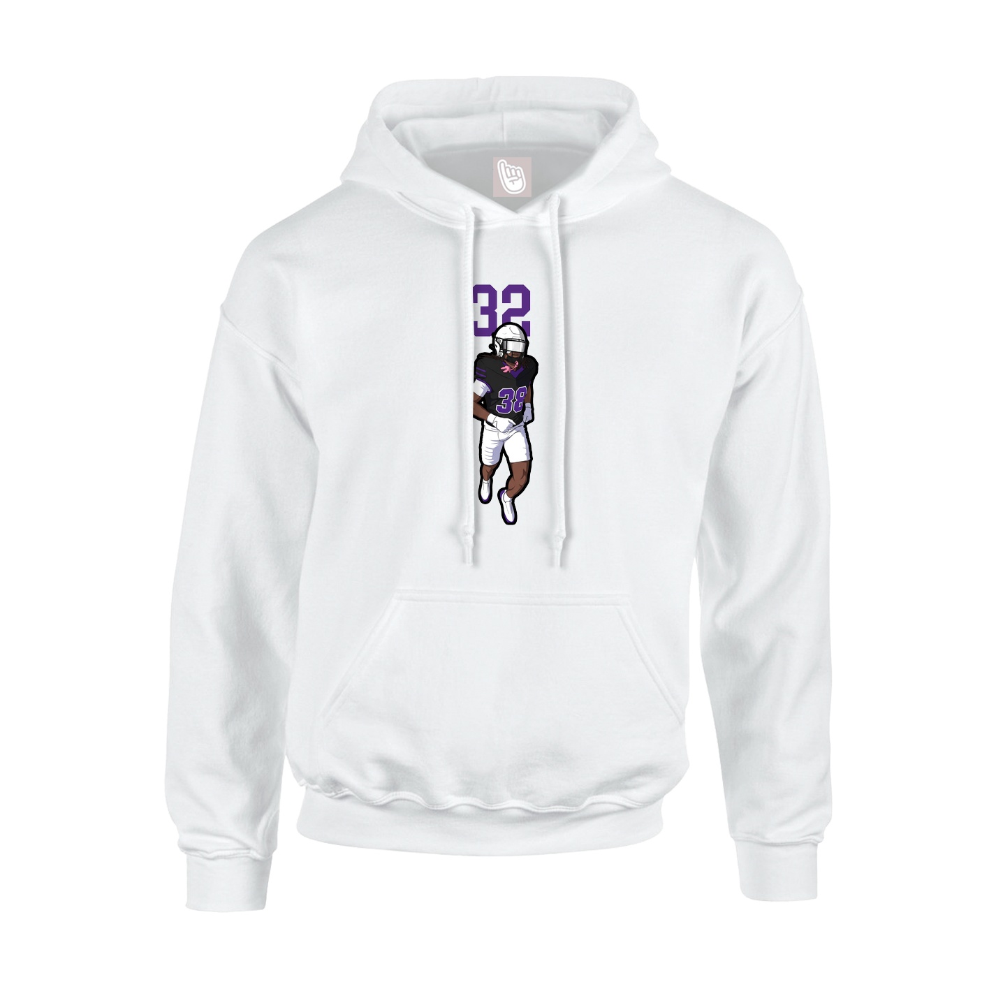 Youth Hoodie — Number Top in White