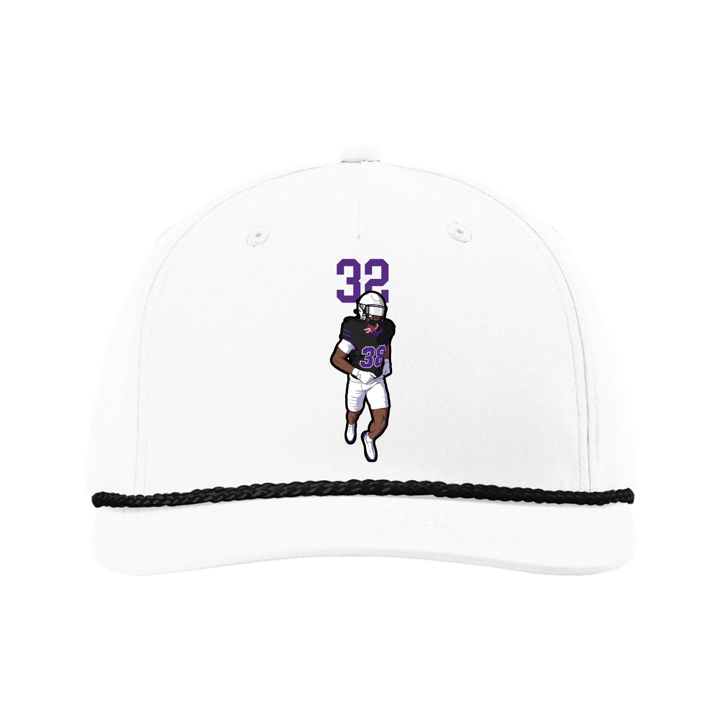 Five-Panel Classic Rope Cap — Number Top in White