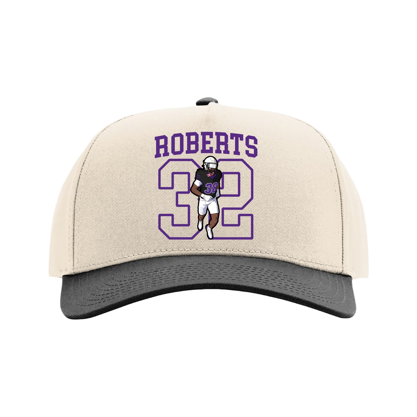 Full Fabric Five-Panel Champ Cap — Shirsey in Cream/Black