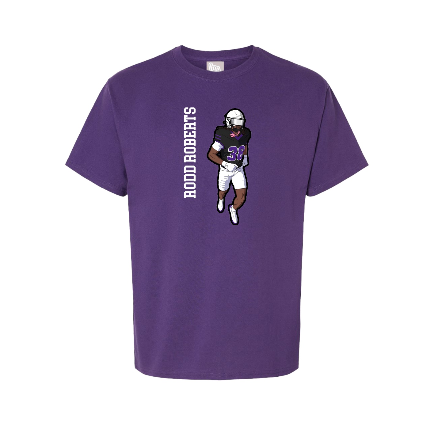 Youth Tee — Name Vertical in Purple