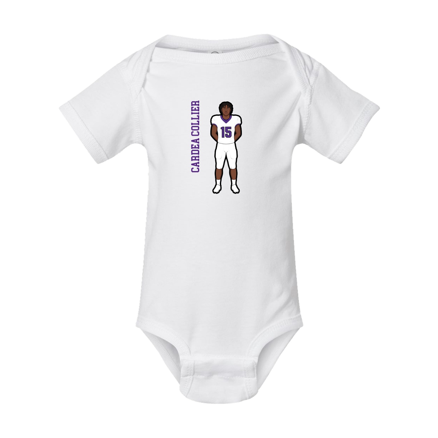 Baby Onesie — Name Vertical in White
