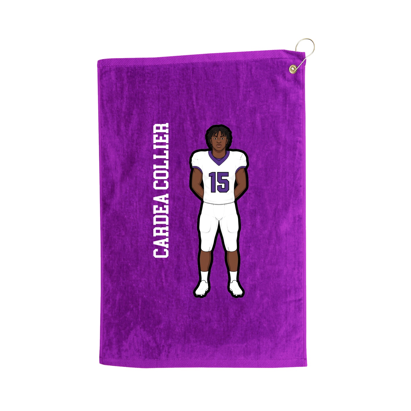 Golf Towel — Name Vertical in Purple