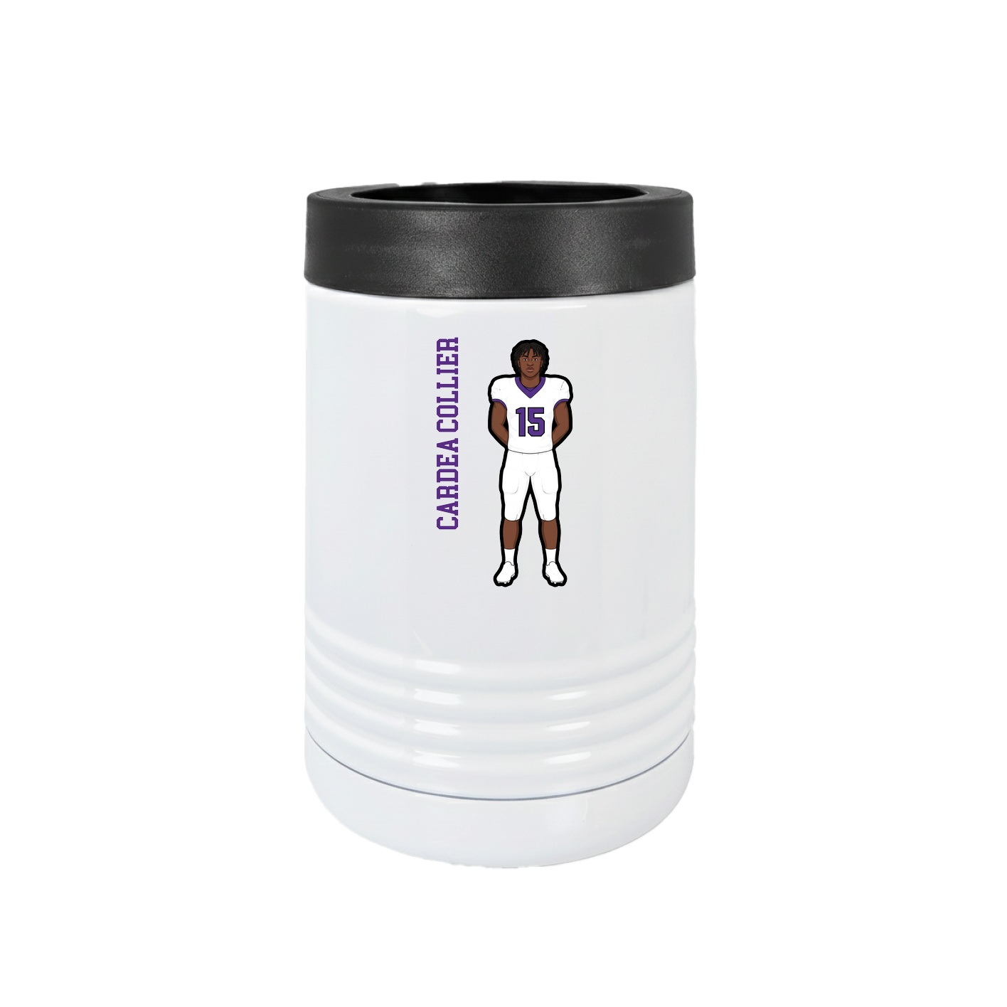 Beverage Holder — Name Vertical in White