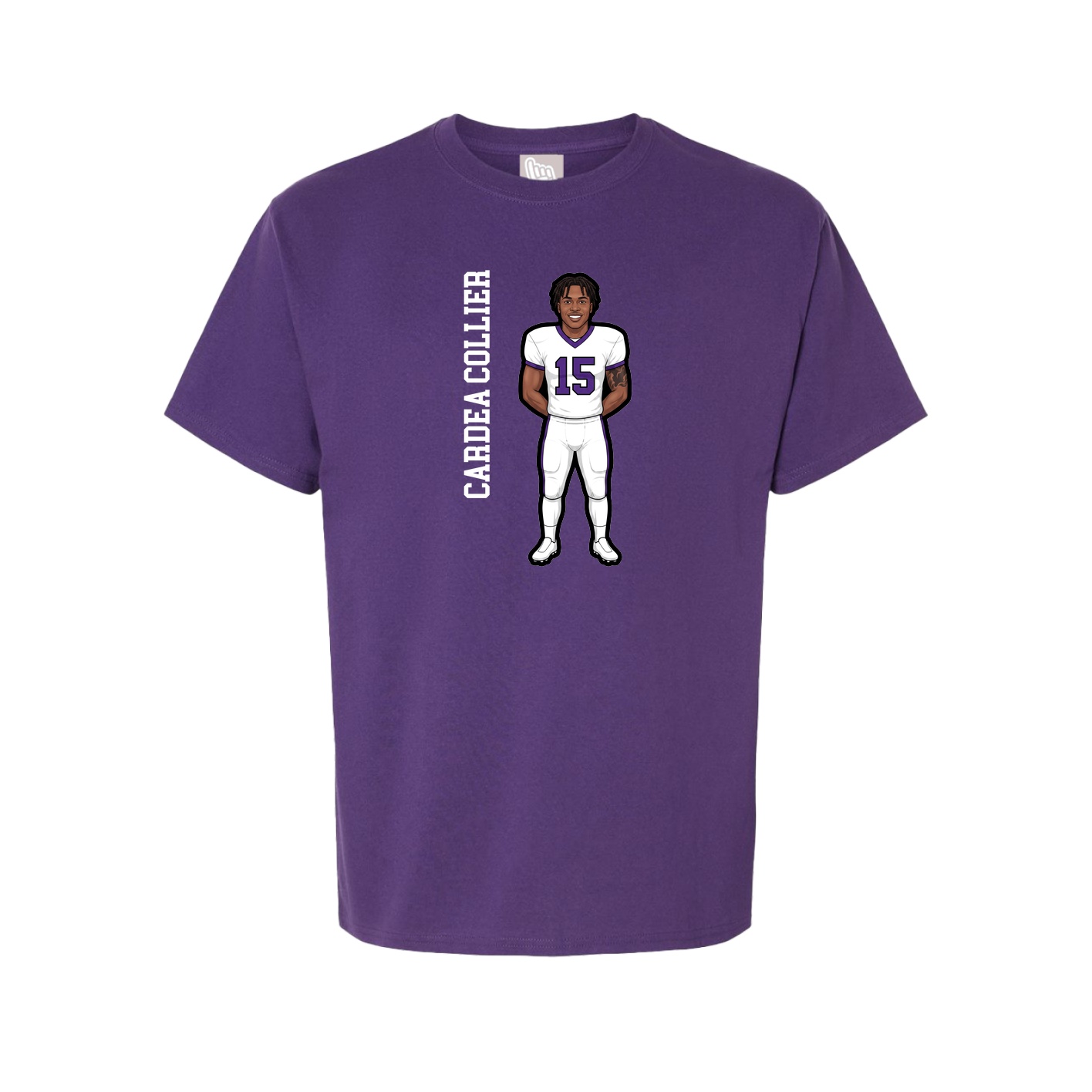 Youth Tee — Name Vertical in Purple
