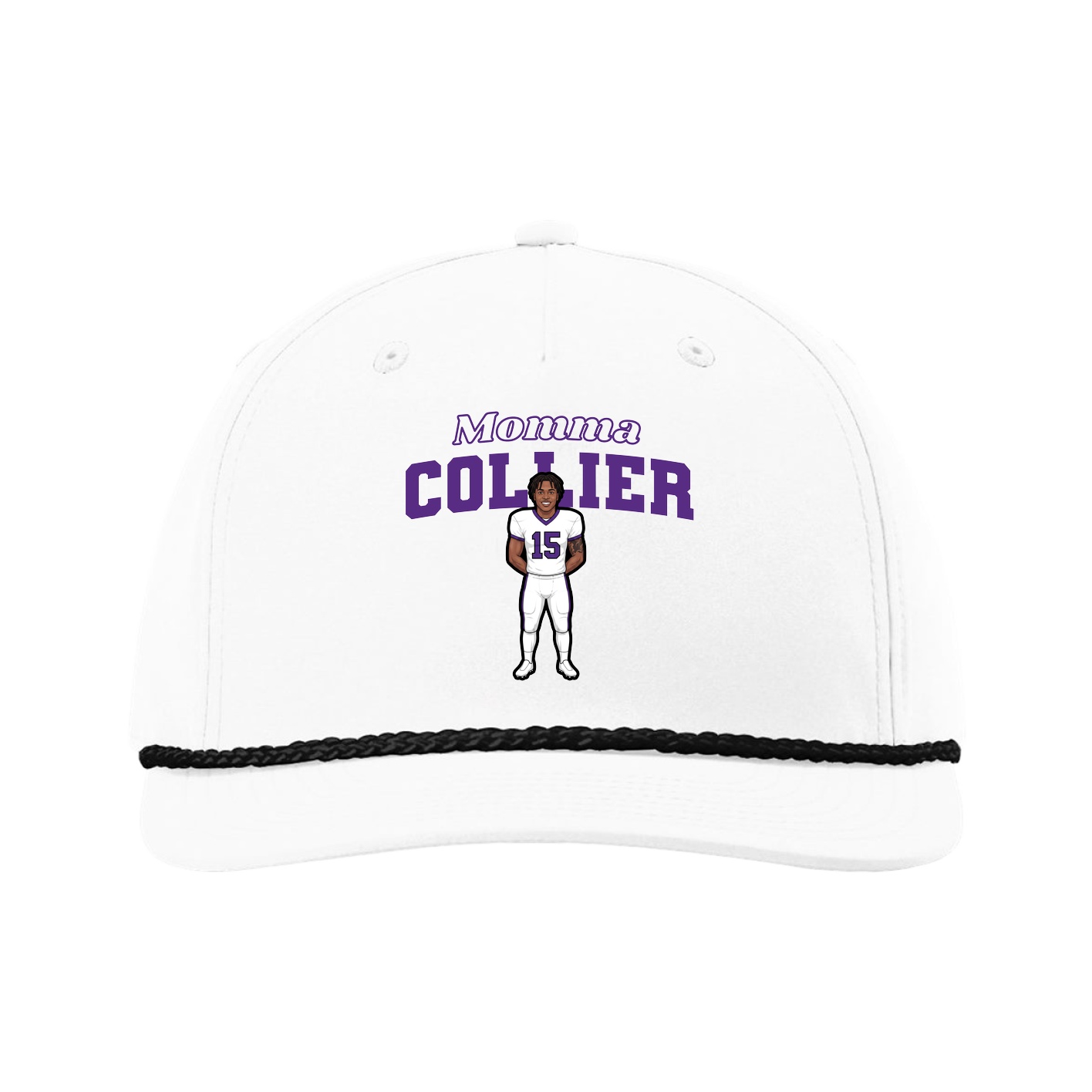 Five-Panel Classic Rope Cap — Mothers Day Block in White