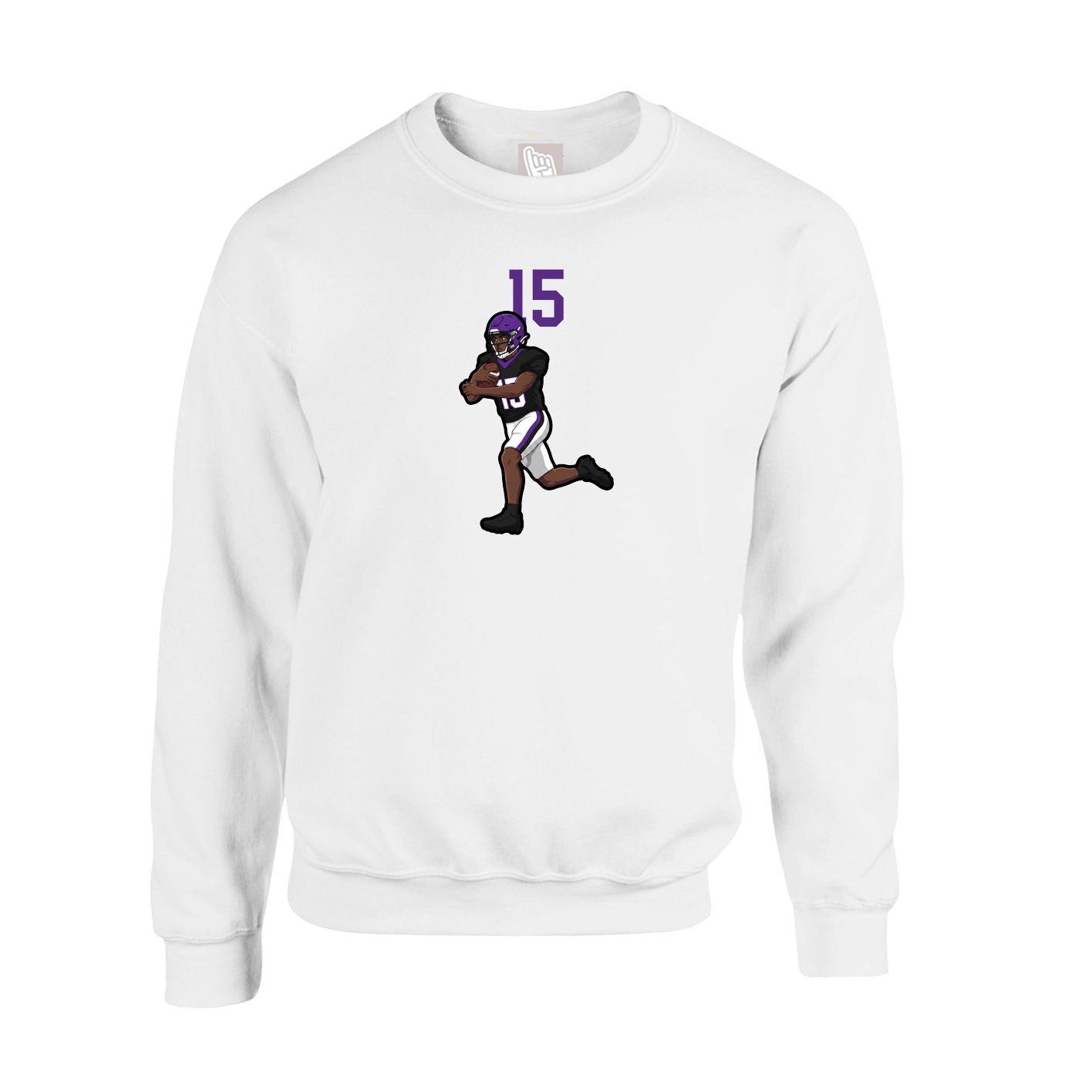 Fleece Crew — Number Top in White