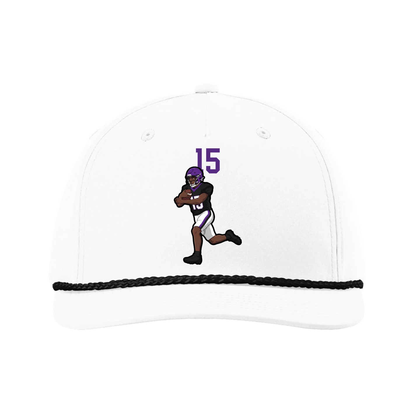 Five-Panel Classic Rope Cap — Number Top in White