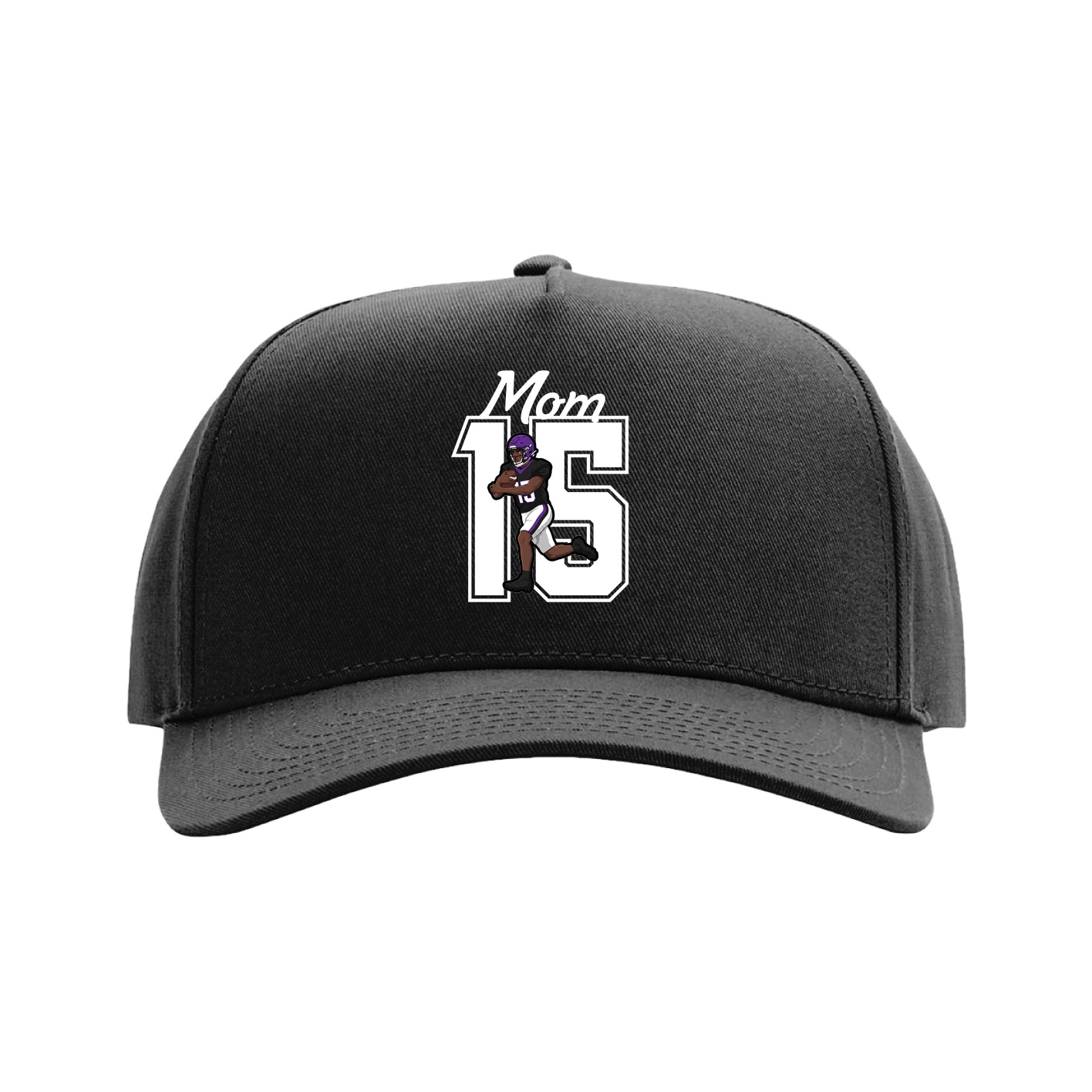 Full Fabric Five-Panel Champ Cap — Mothers Day Shirsey in Black