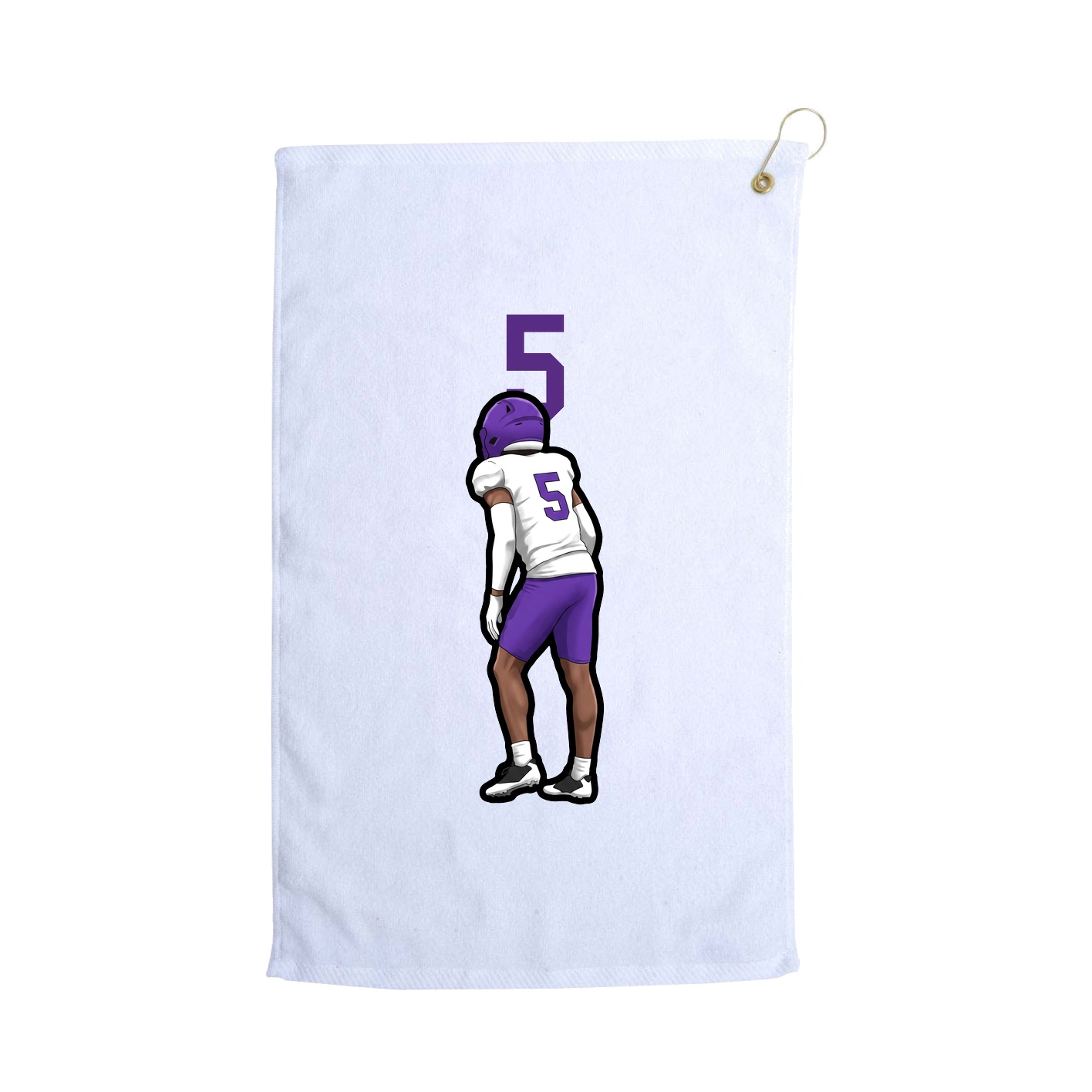Golf Towel — Number Top in White