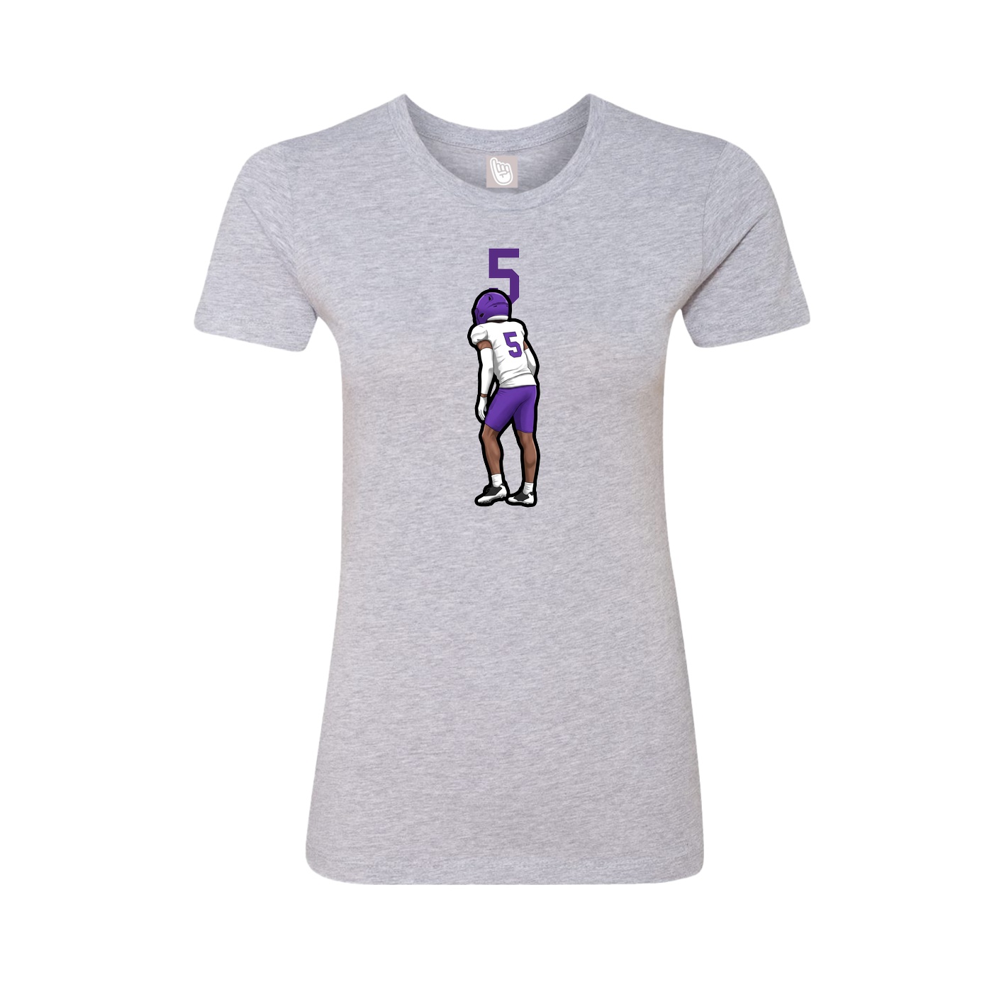 Fitted Women's Tee — Number Top in Grey