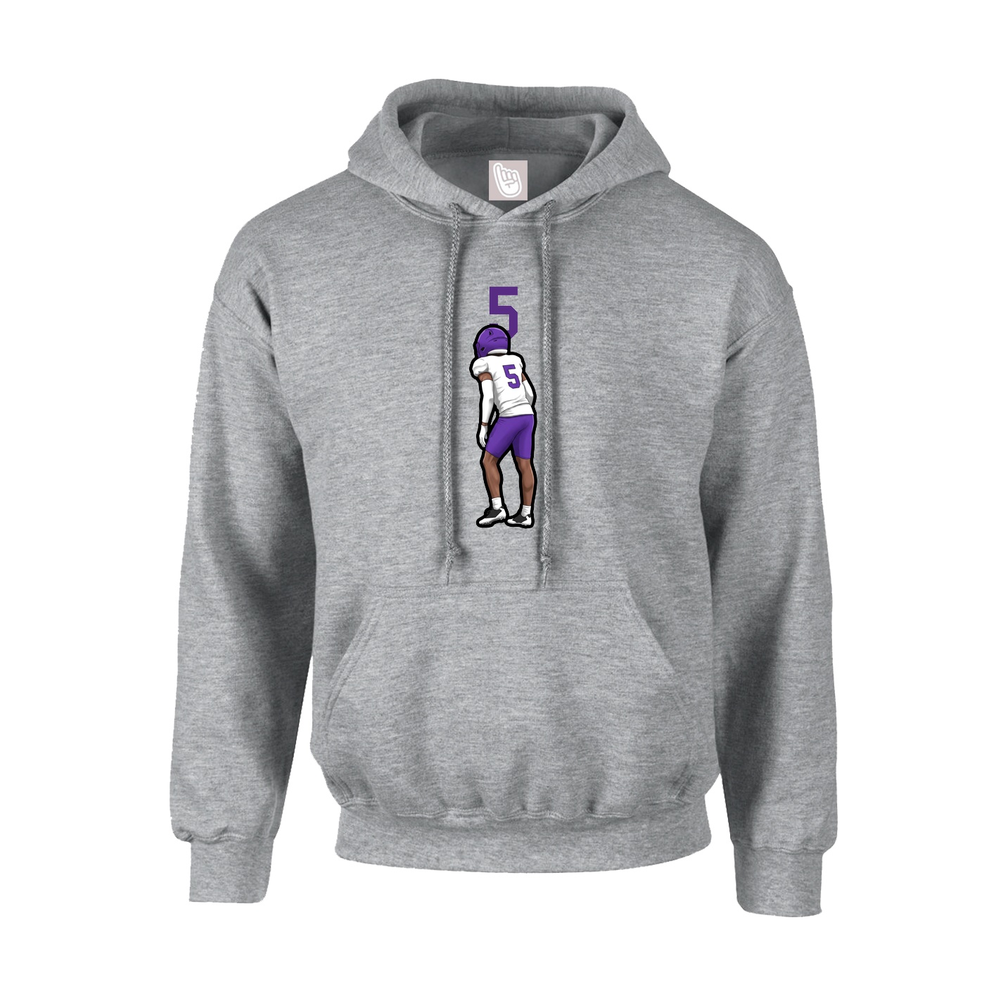 Hoodie — Number Top in Grey