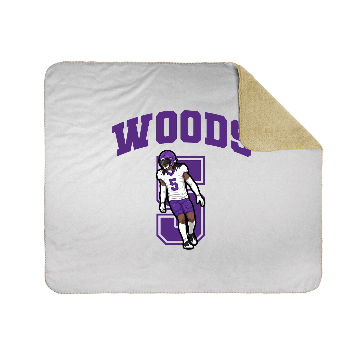 Throw Blanket — Number in White