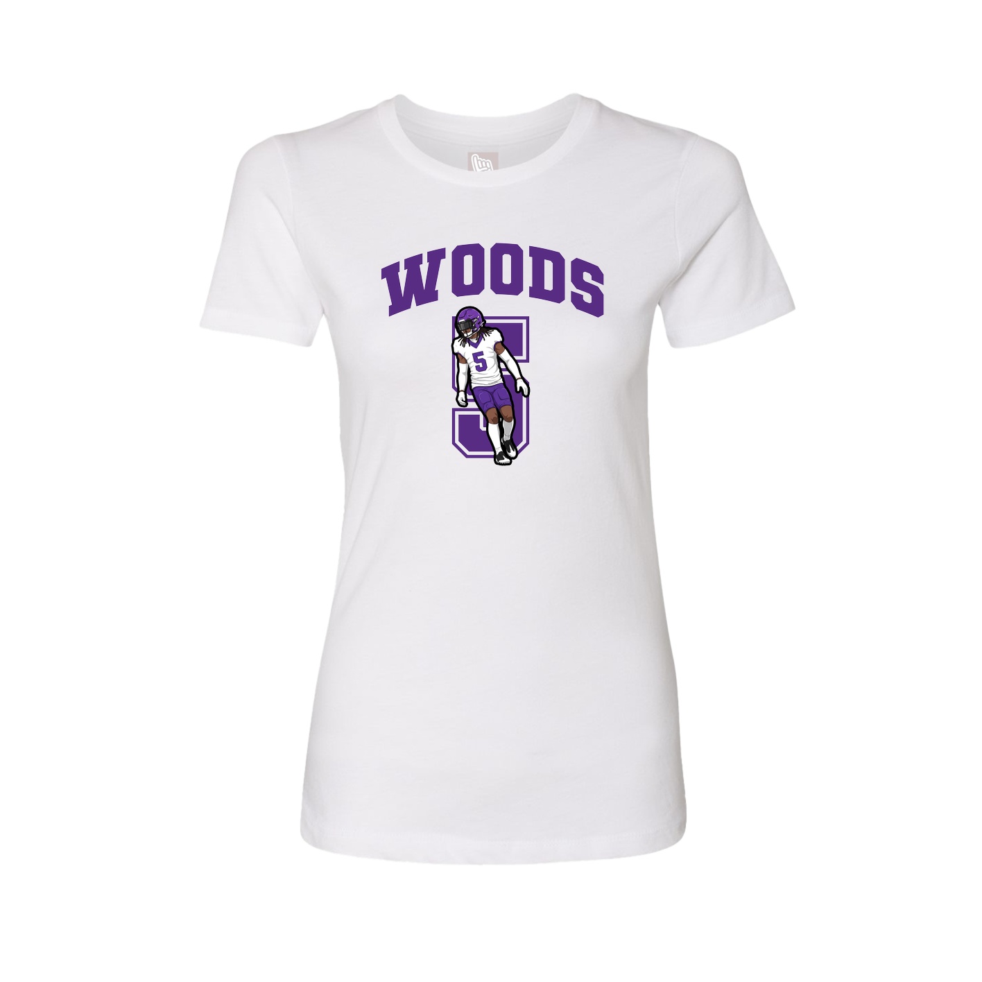 Fitted Women's Tee — Number in White